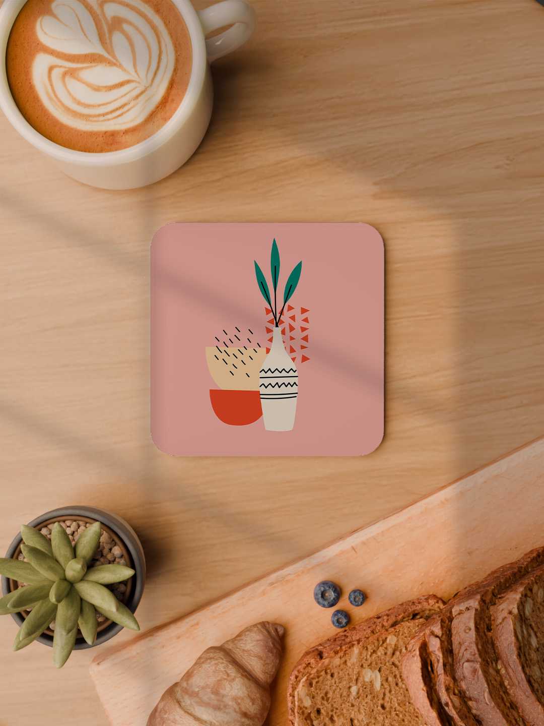 Boho Bloom Graphic Coasters - Pack of 6