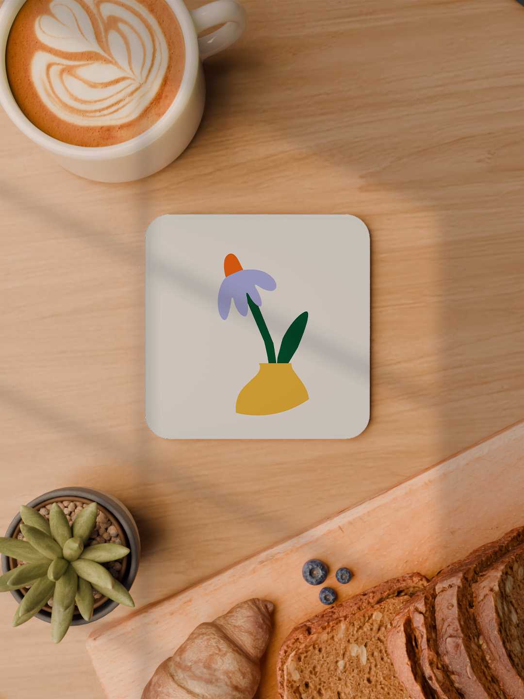 Floral Graphic Coasters - Pack of 6