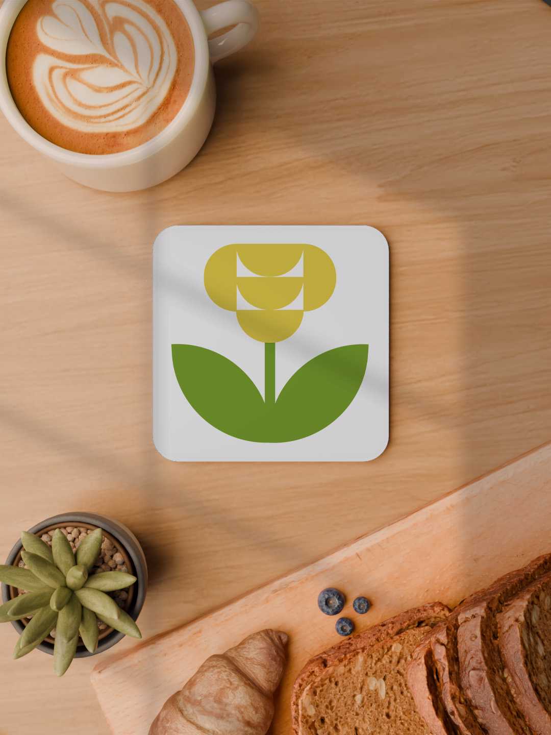 Geo Floral Graphic Coasters - Pack of 6