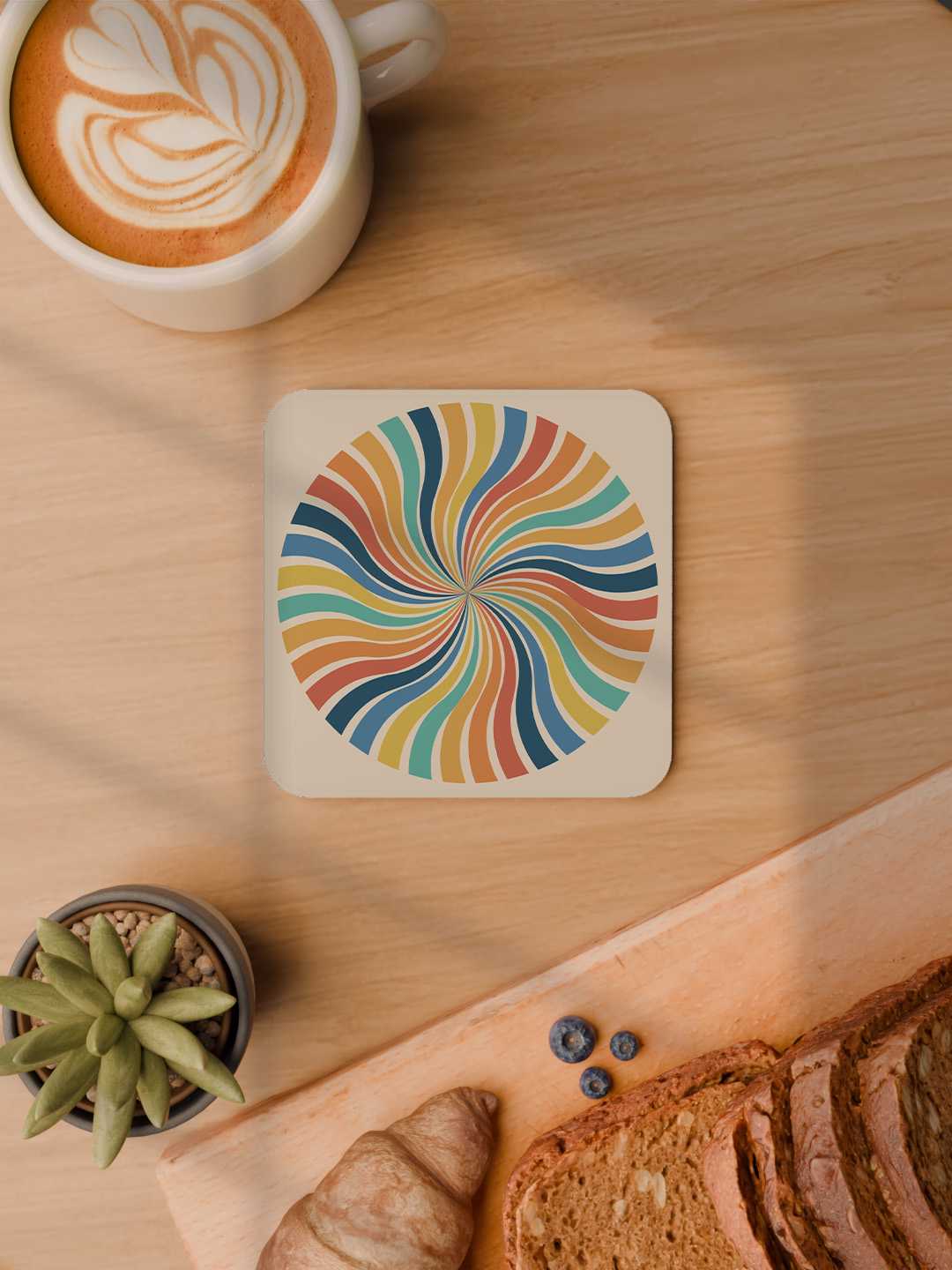 Retro Pattern Graphic Coasters - Pack of 6