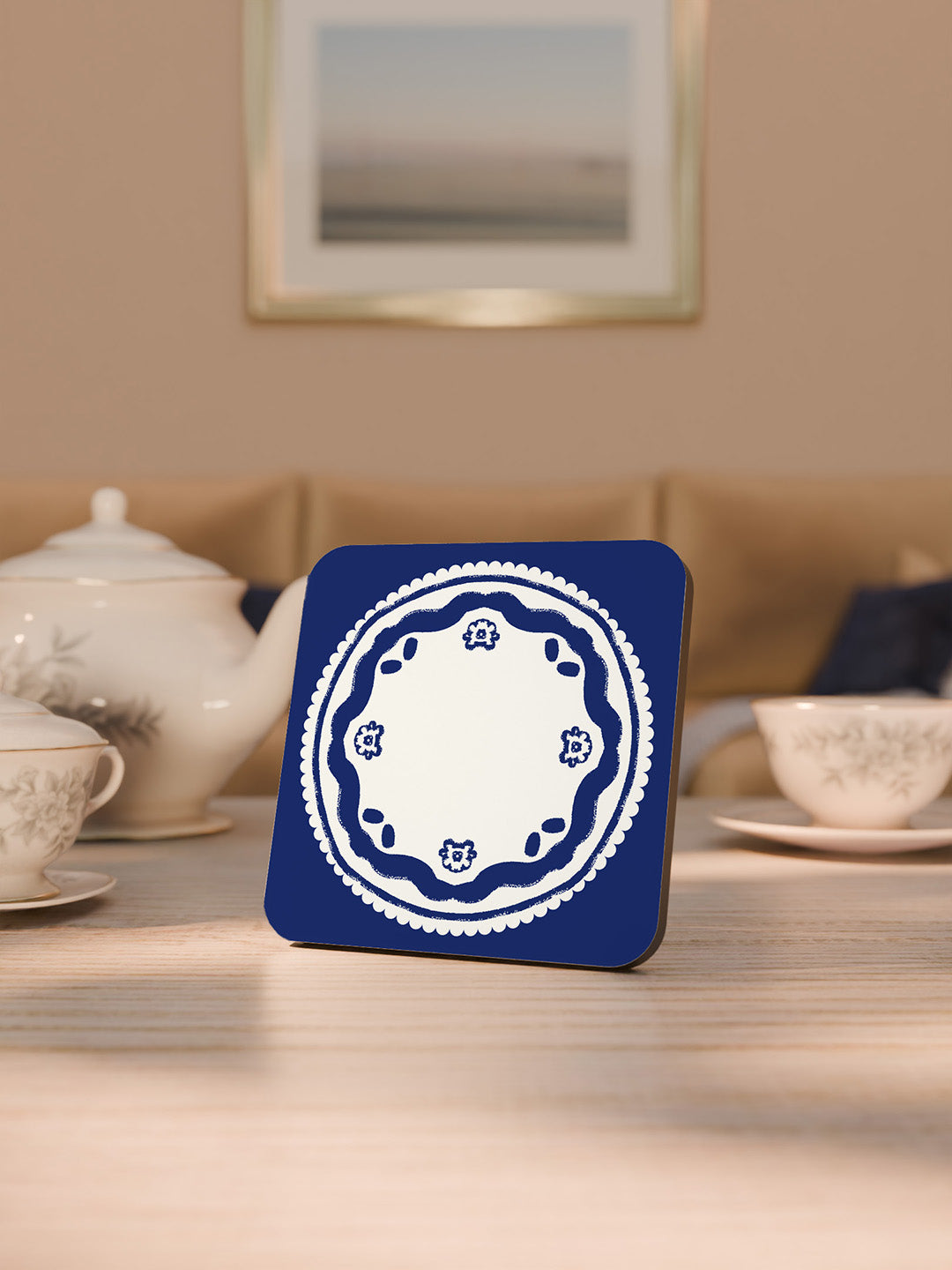 Indigo Charm Graphic Coasters - Pack of 6