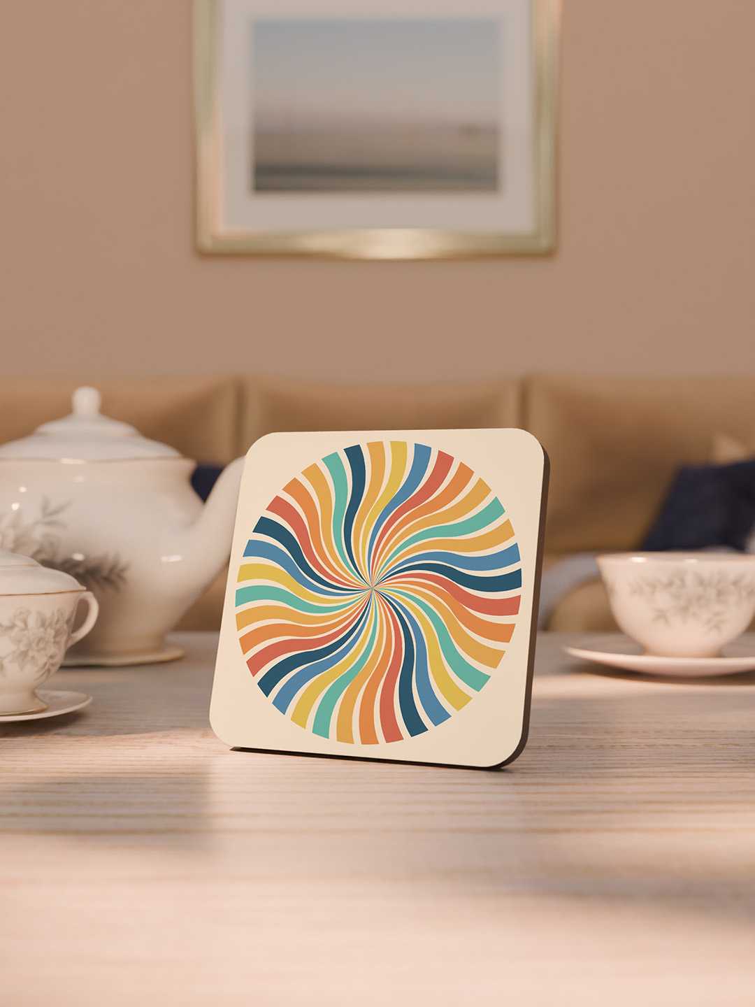 Retro Pattern Graphic Coasters - Pack of 6
