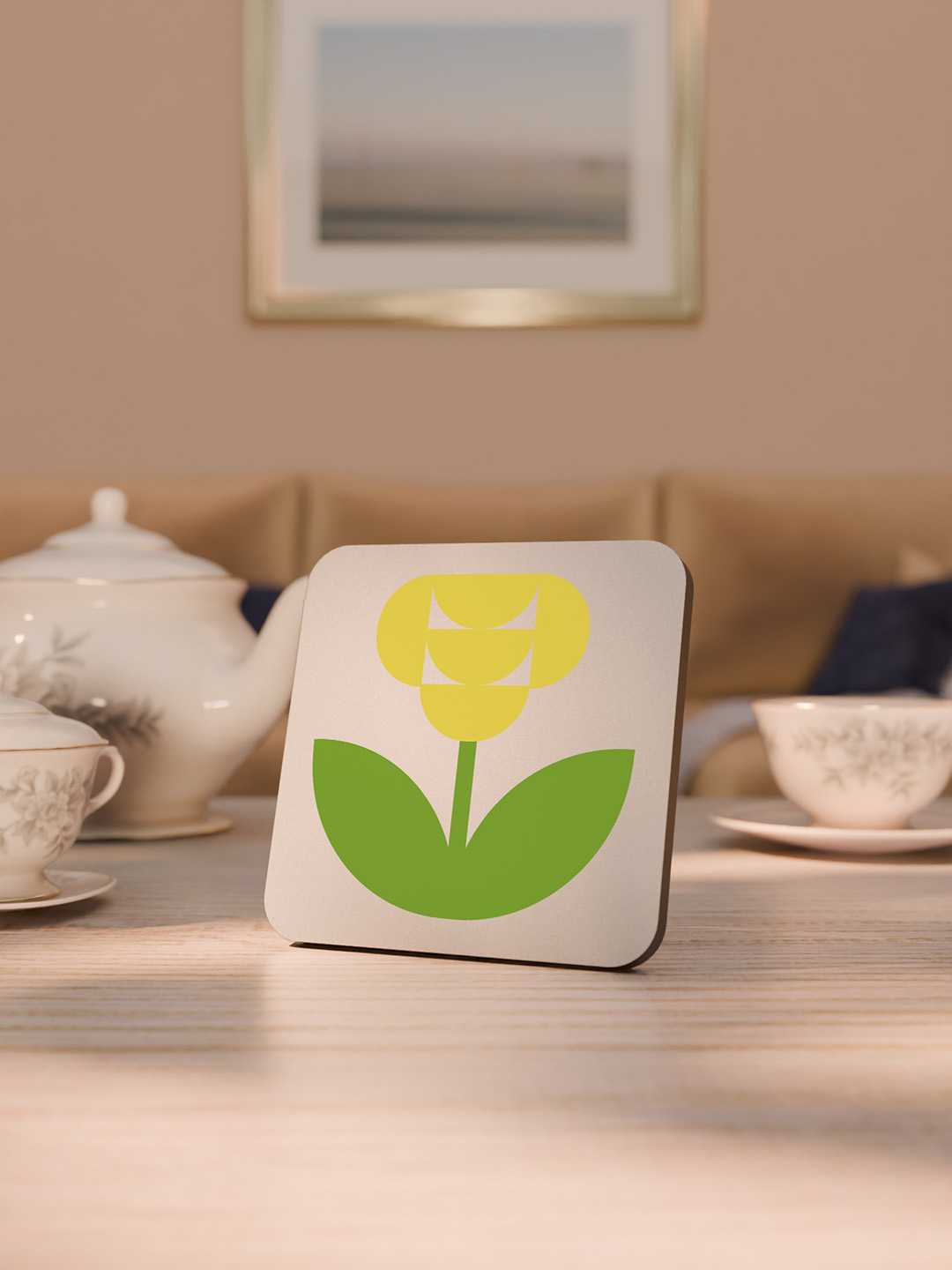 Geo Floral Graphic Coasters - Pack of 6