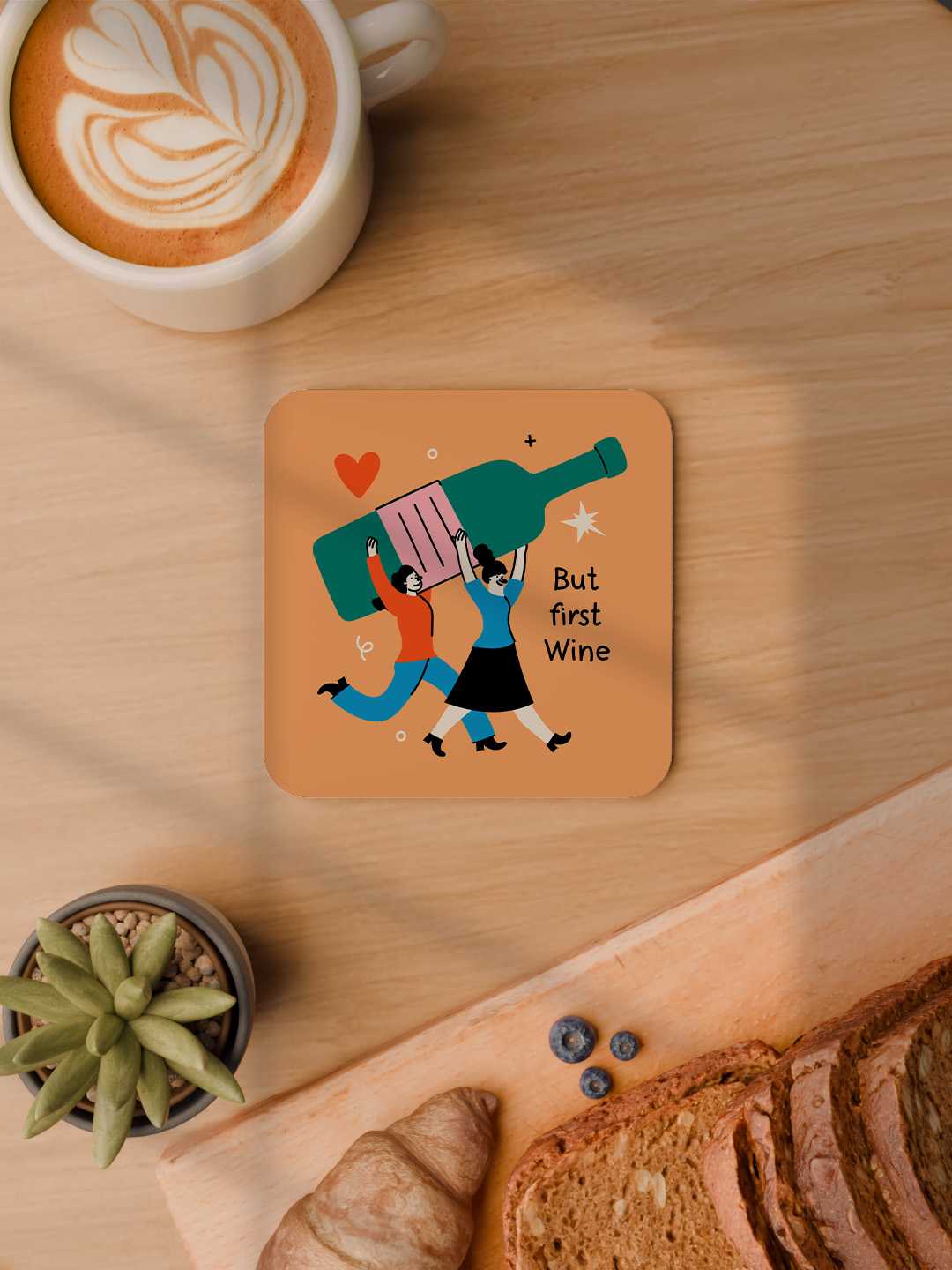 Wine and Dine Graphic Coasters - Pack of 6