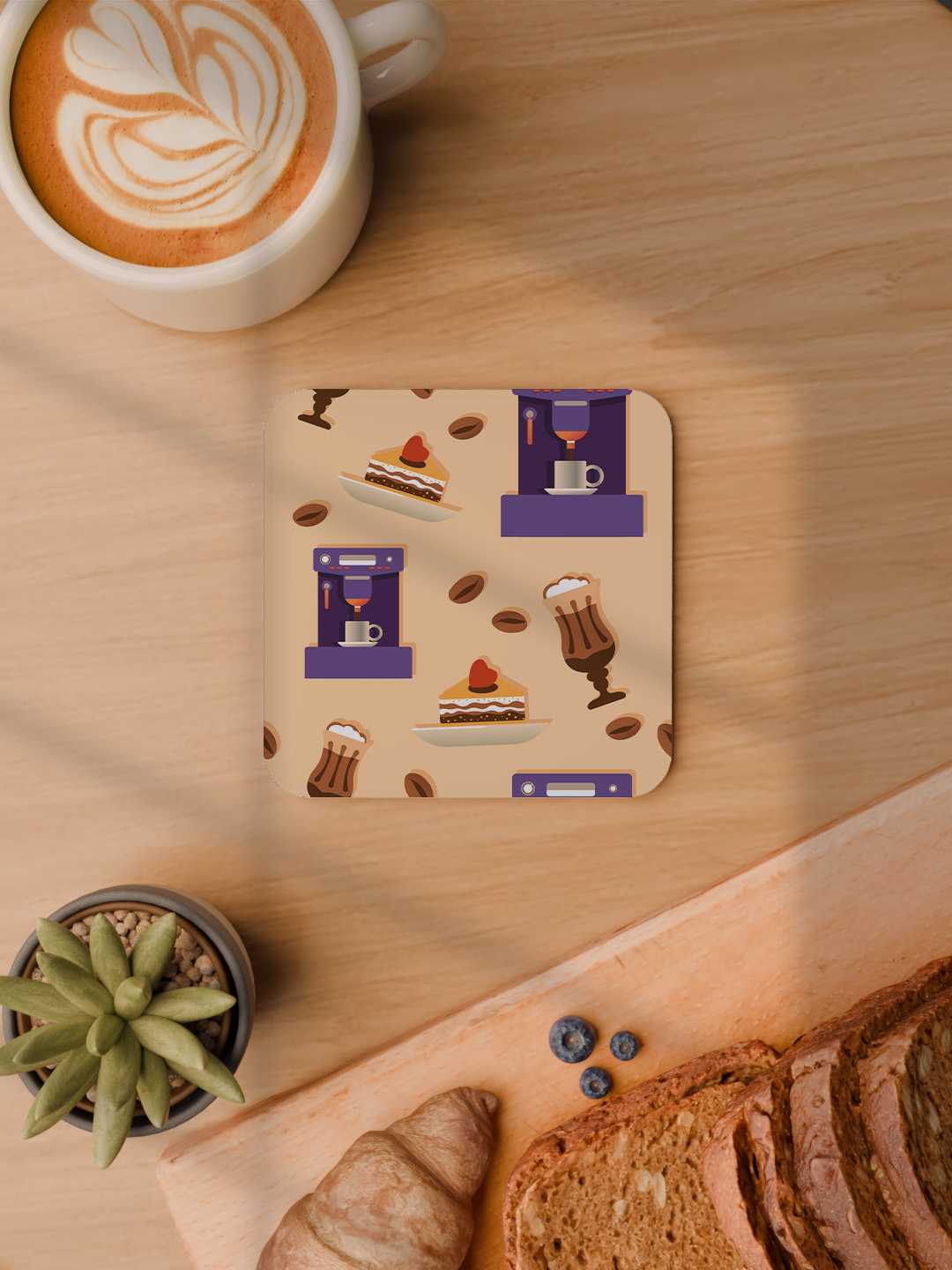 Brew & Bakery Graphic Coasters - Pack of 6