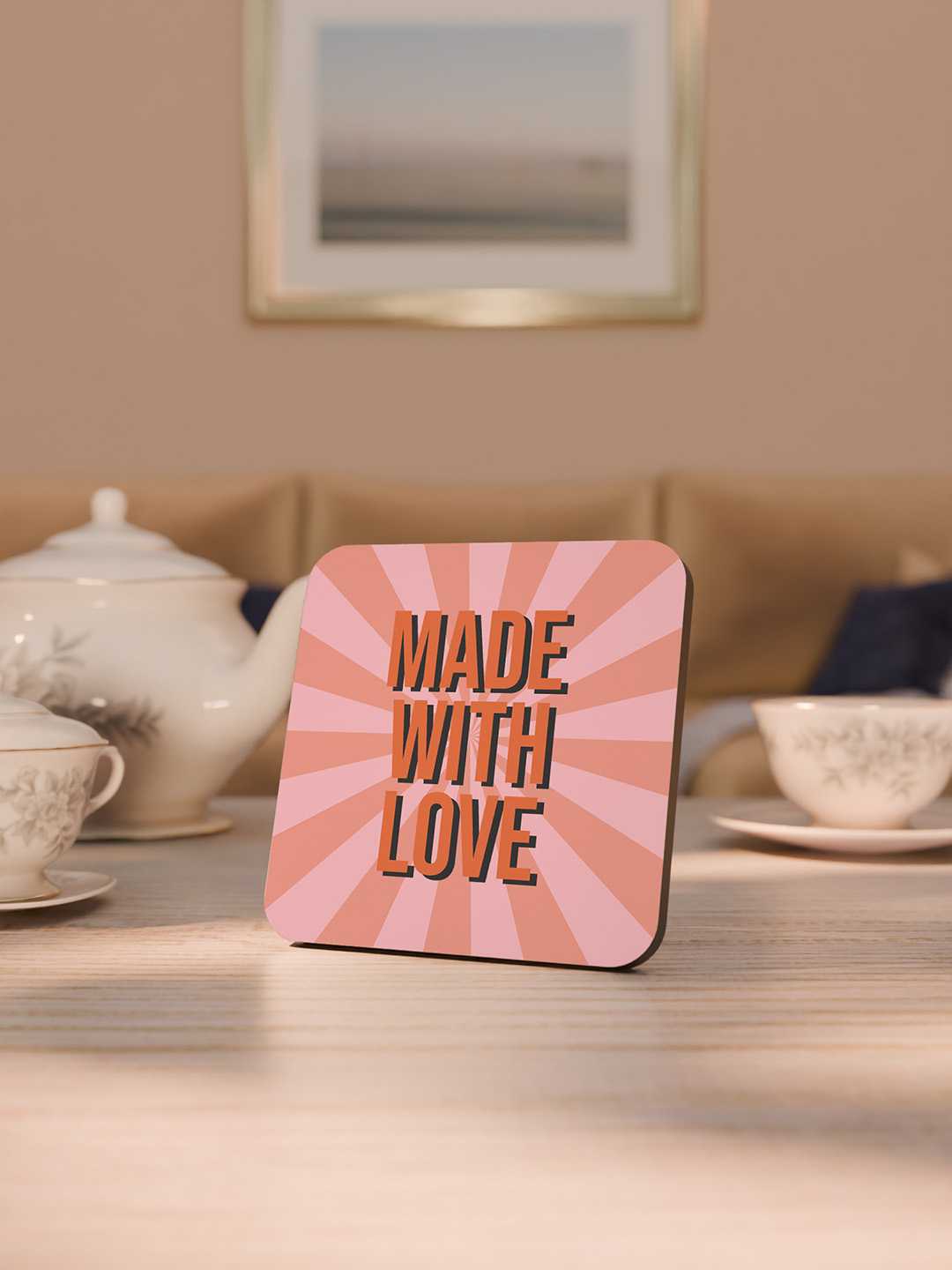 Love and Latte Graphic Coasters - Pack of 6