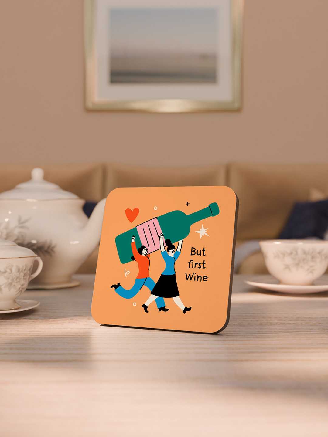 Wine and Dine Graphic Coasters - Pack of 6