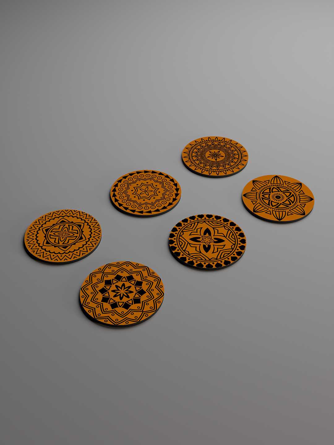 Ethnicity Pattern Graphic Coasters - Pack of 6