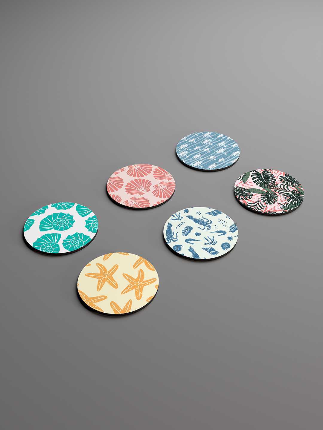 Beach Vibe Graphic Coasters - Pack of 6