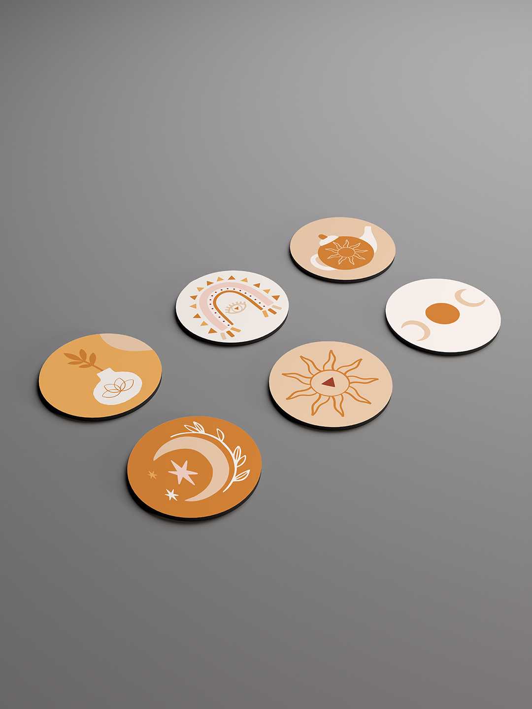 Aura and Earth Art Graphic Coasters - Pack of 6