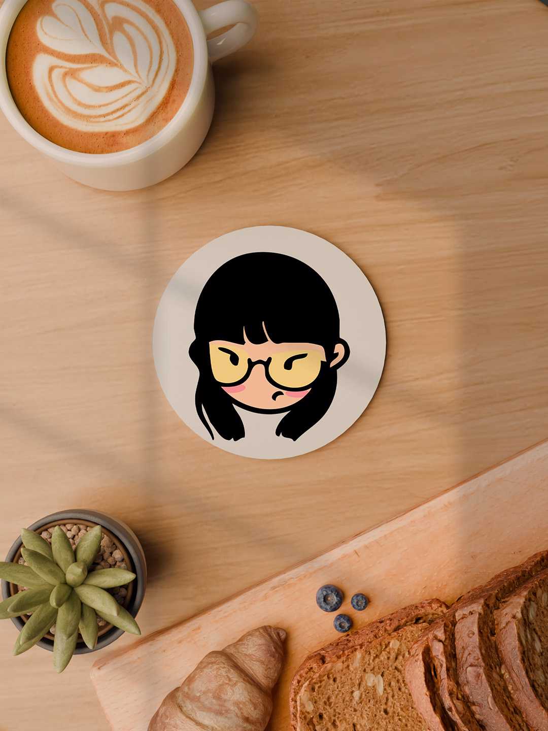 Face Expression Graphic Coasters - Pack of 6