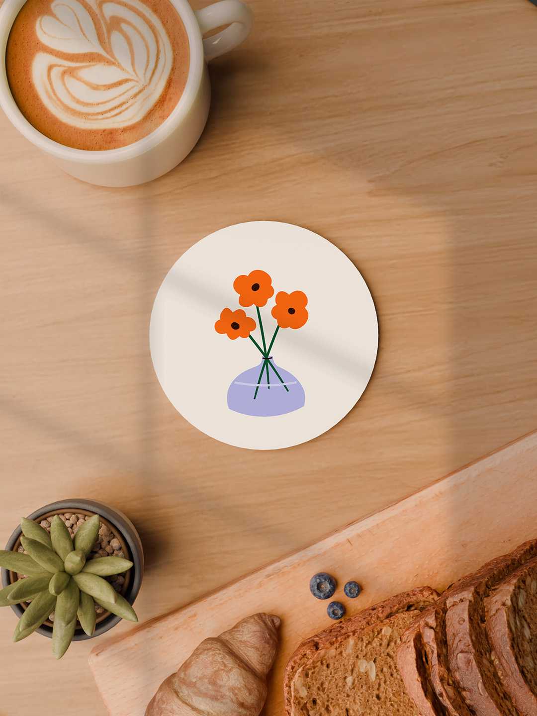 Floral Graphic Coasters - Pack of 6