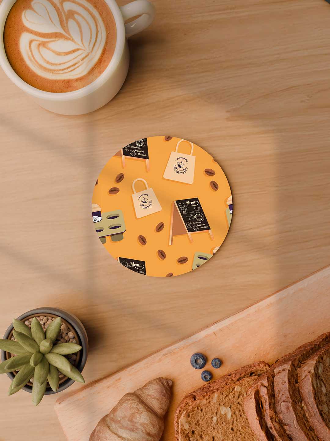 Brew & Bakery Graphic Coasters - Pack of 6