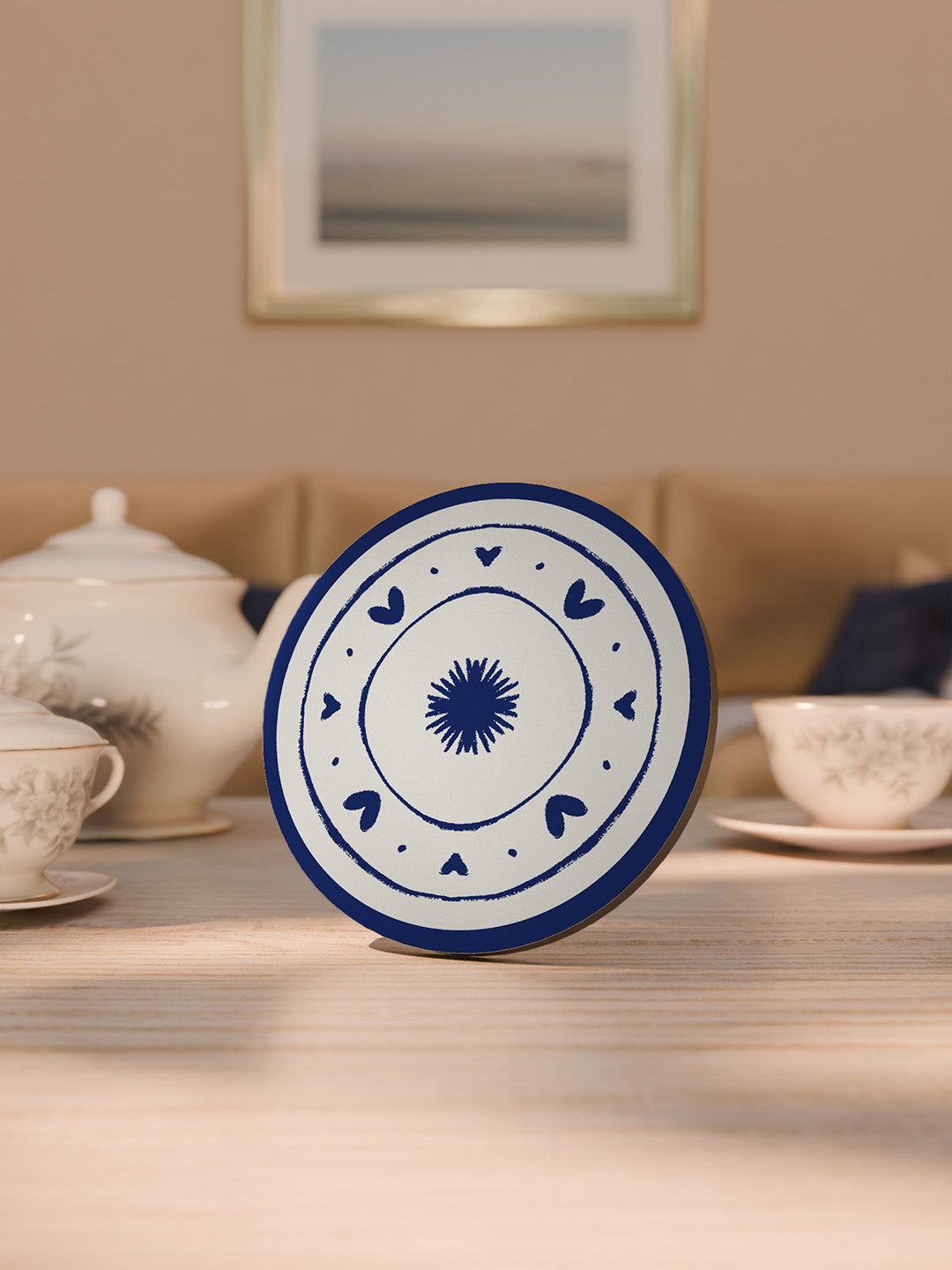 Indigo Charm Graphic Coasters - Pack of 6