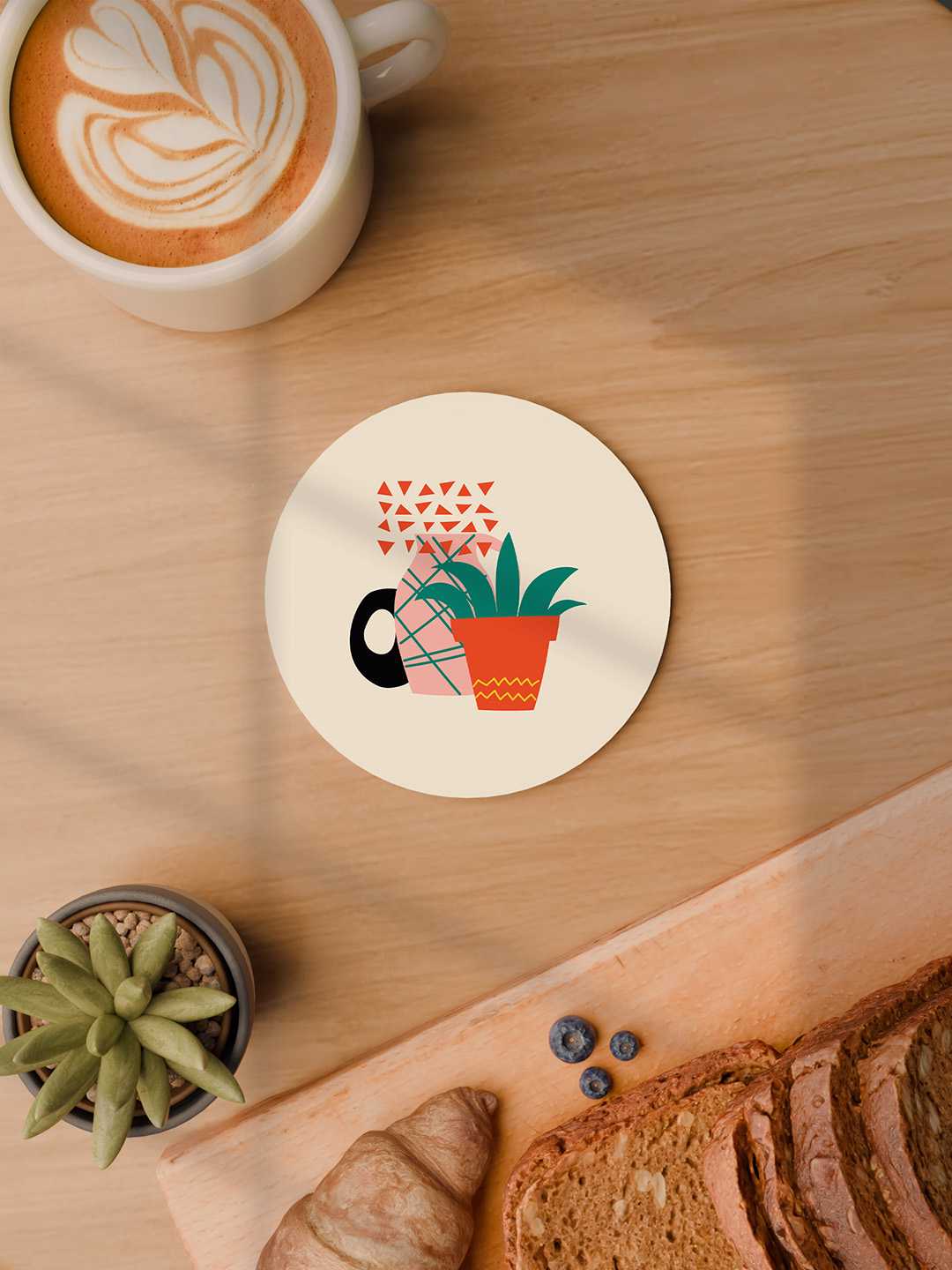 Boho Bloom Graphic Coasters - Pack of 6