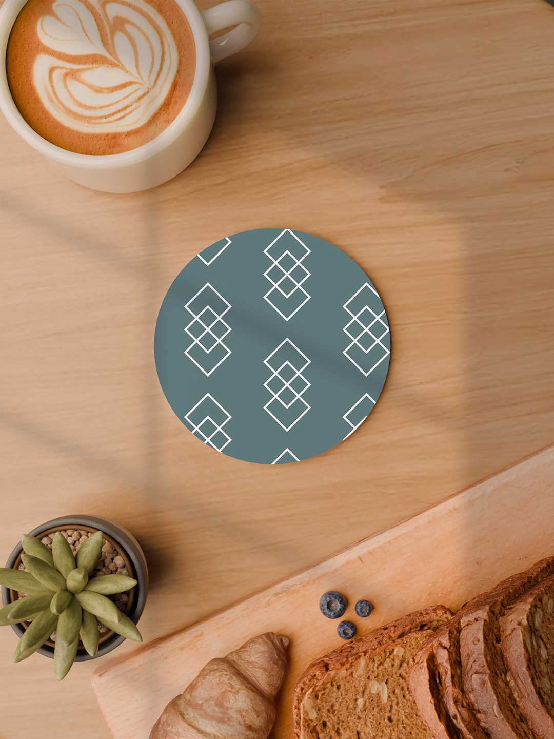 Pastel Geometry Art Graphic Coasters - Pack of 6