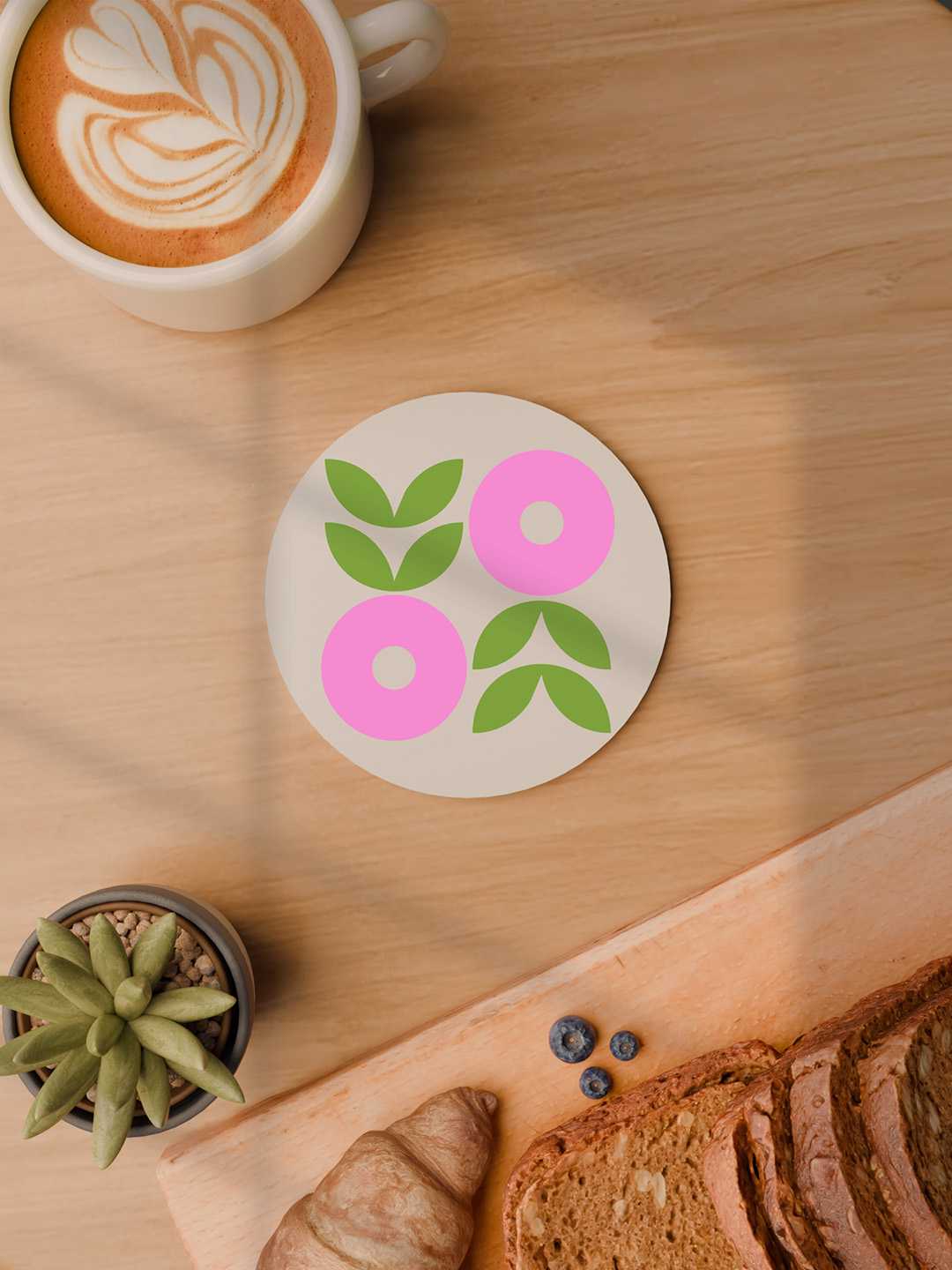 Geo Floral Graphic Coasters - Pack of 6