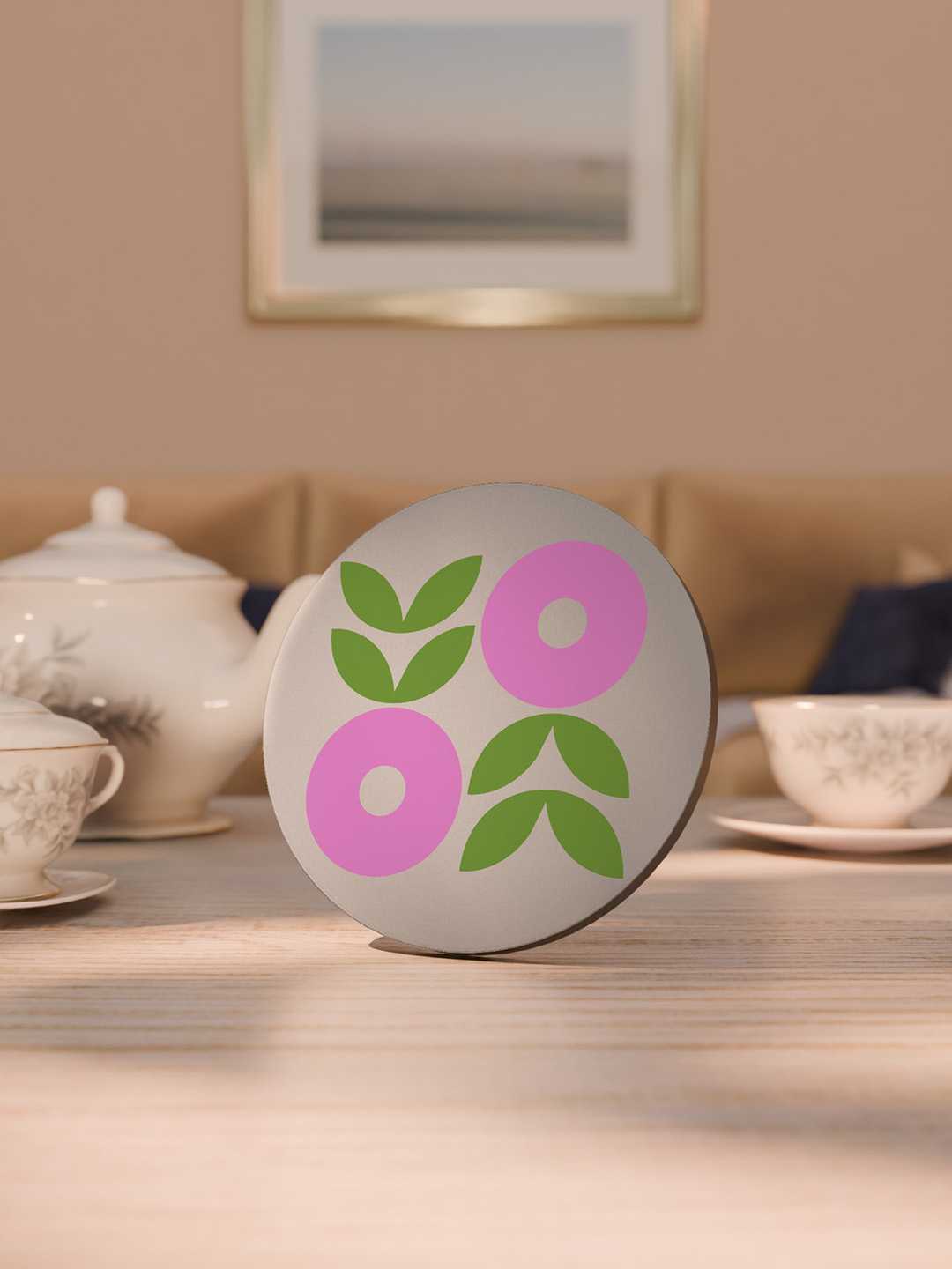 Geo Floral Graphic Coasters - Pack of 6