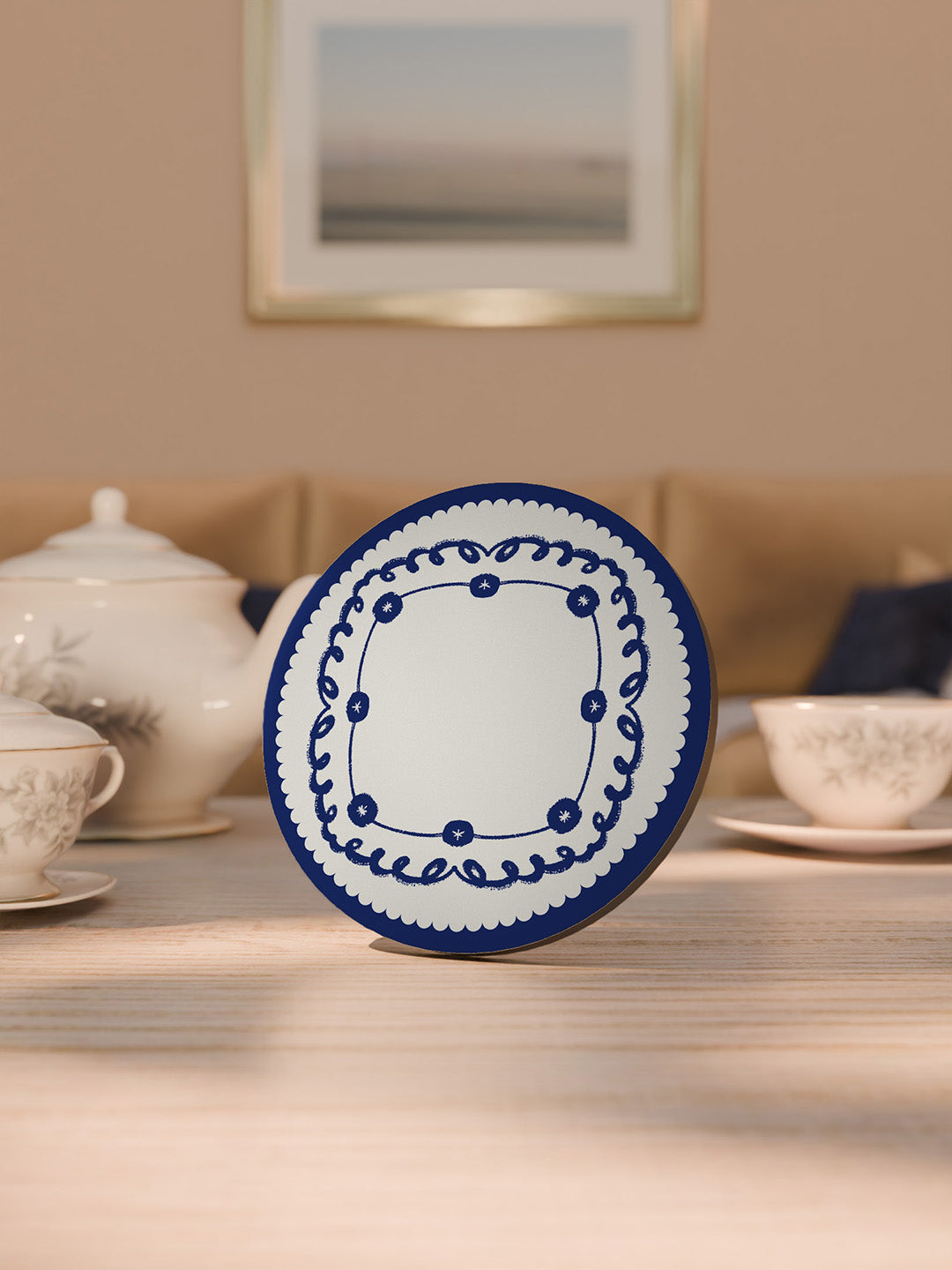 Indigo Charm Graphic Coasters - Pack of 6