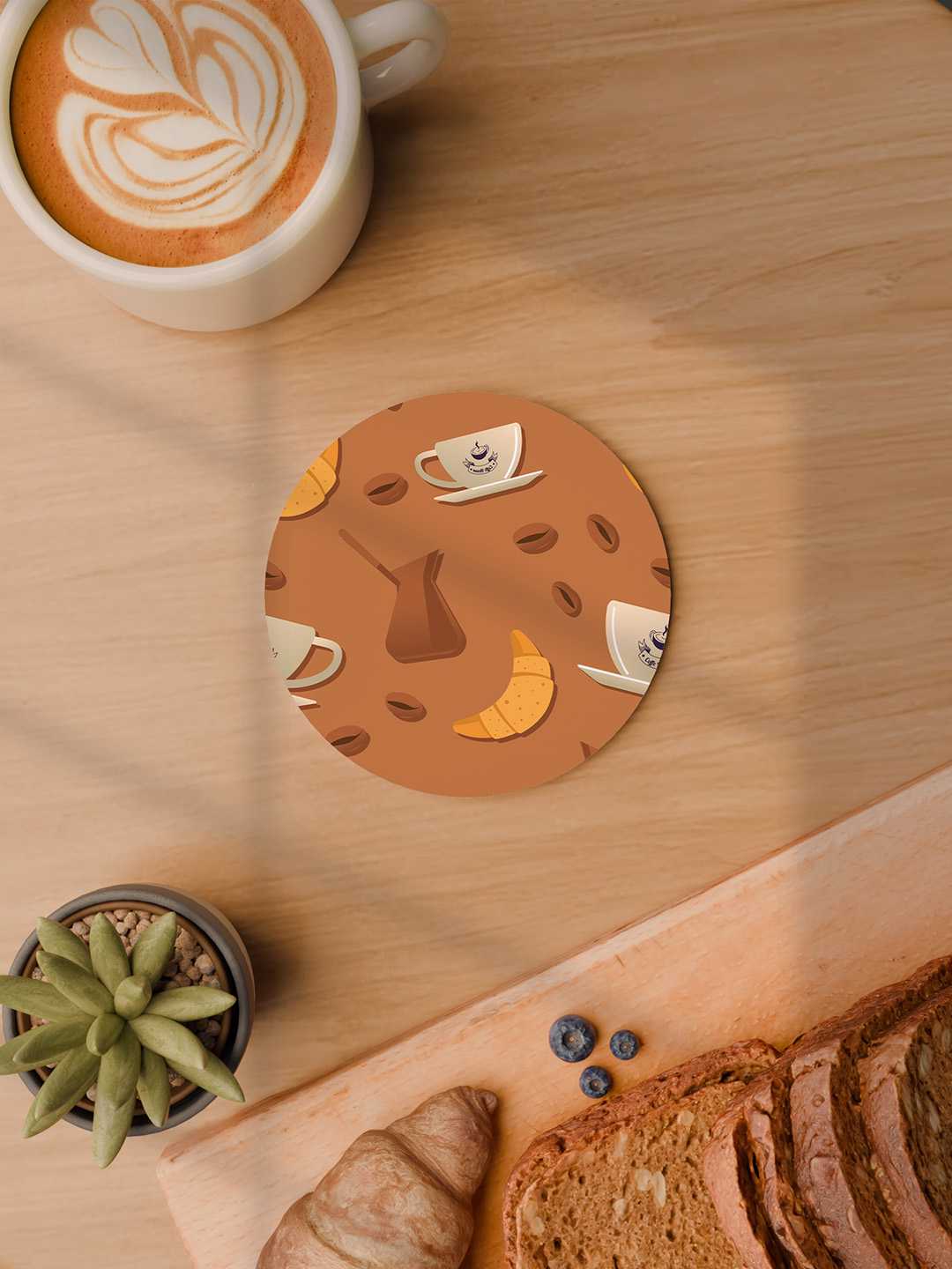 Brew & Bakery Graphic Coasters - Pack of 6