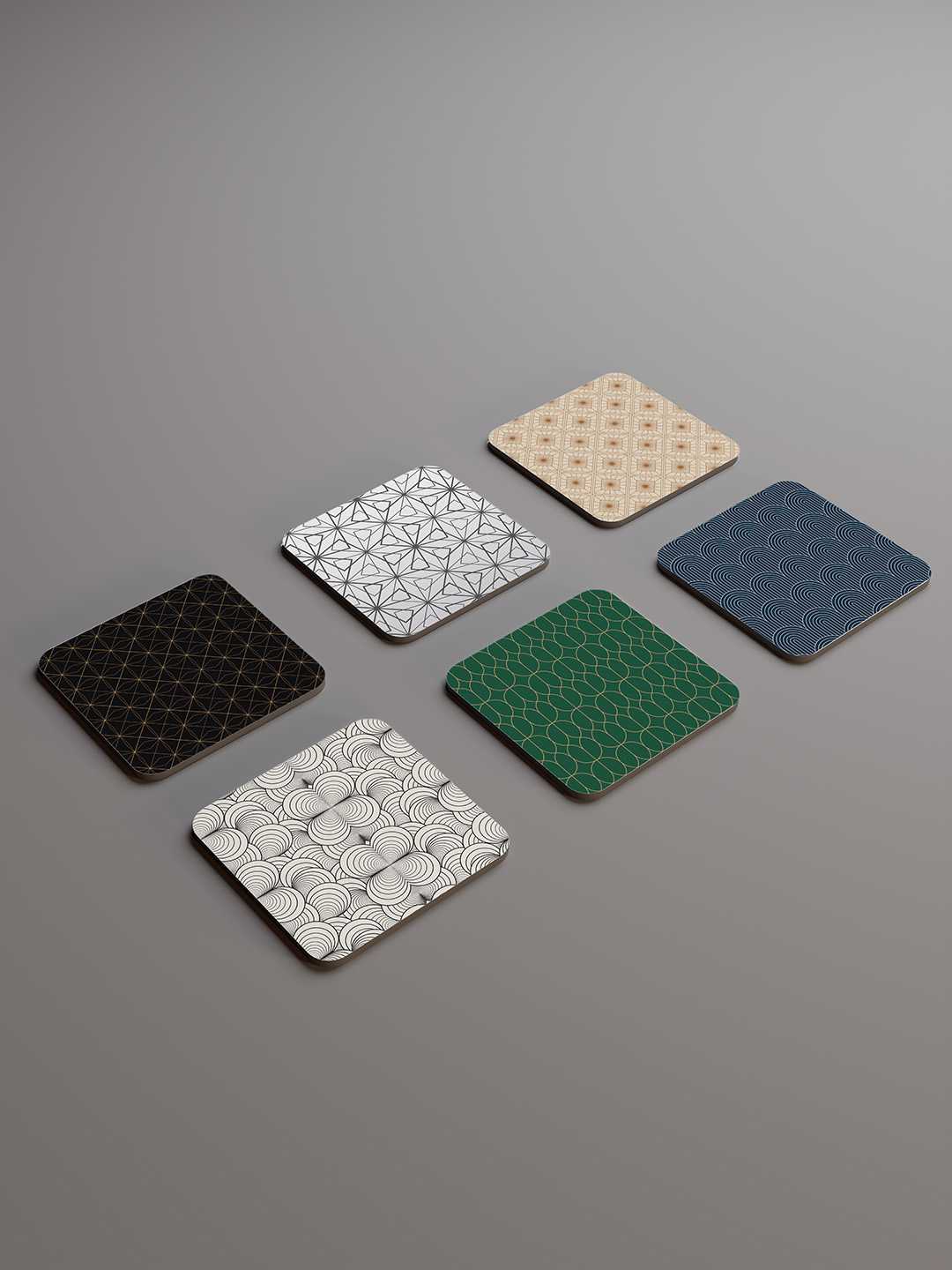 Elegant Luxe Pattern Graphic Coasters - Pack of 6