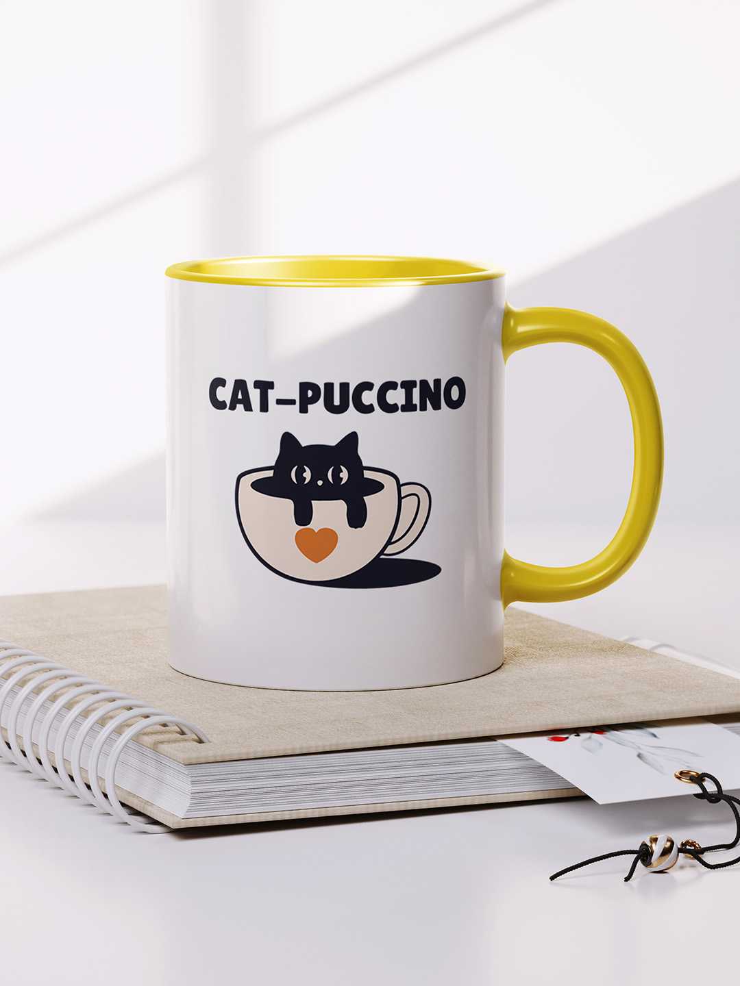CAT-PUCCINO Graphic Printed Ceramic Mug