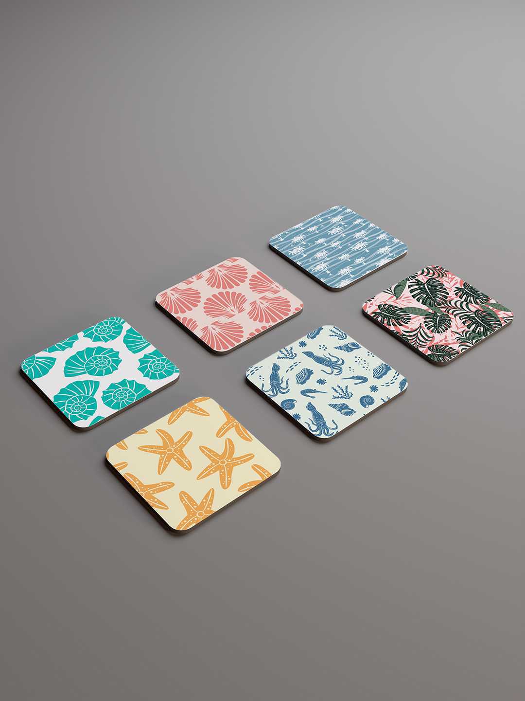 Beach Vibe Graphic Coasters - Pack of 6