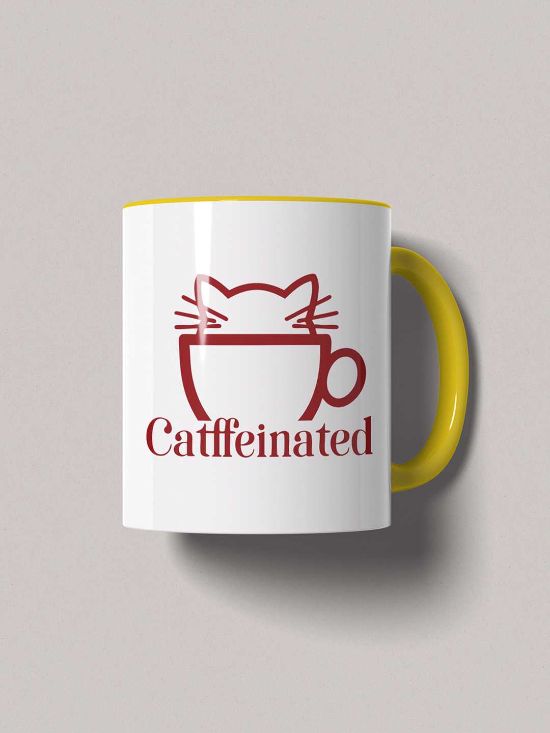 CATFFEINATED Graphic Printed Ceramic Mug