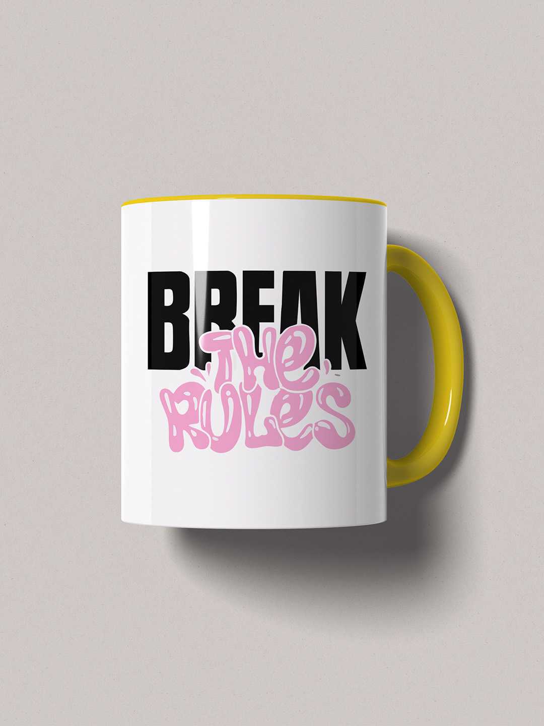 BREAK THE RULES Graphic Printed Ceramic Mug