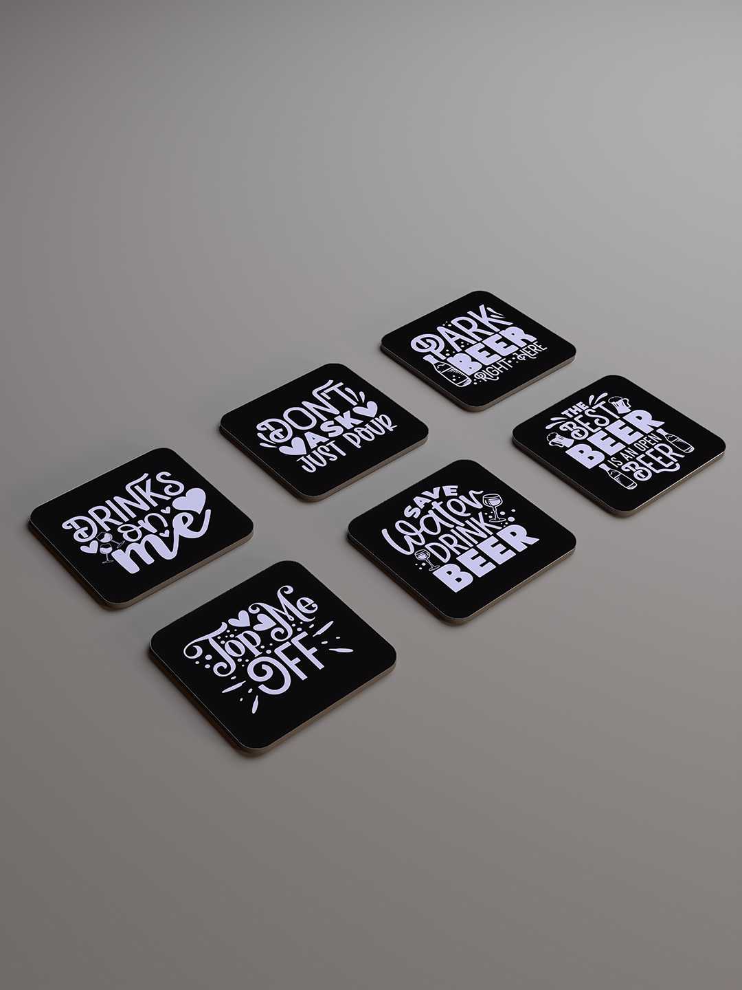 Drunk Talks Graphic Coasters - Pack of 6