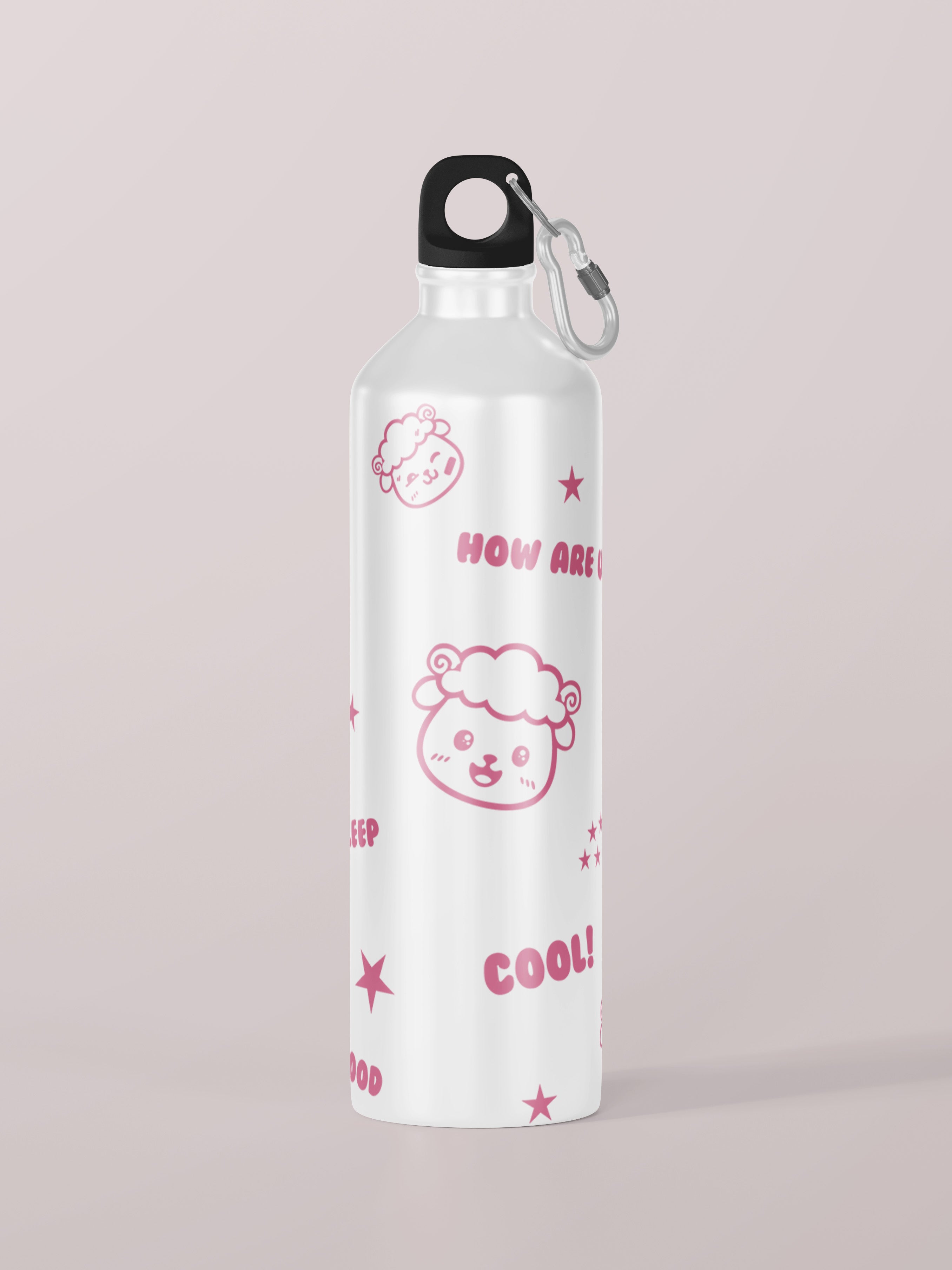 Cute Sheep Pattern Graphic Metal Bottle