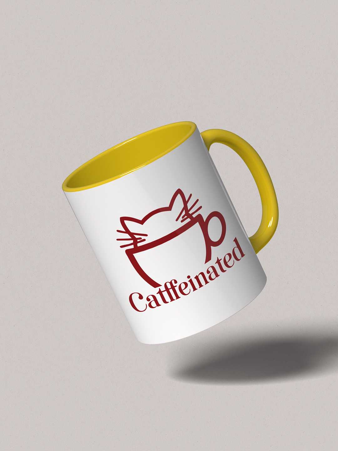 CATFFEINATED Graphic Printed Ceramic Mug