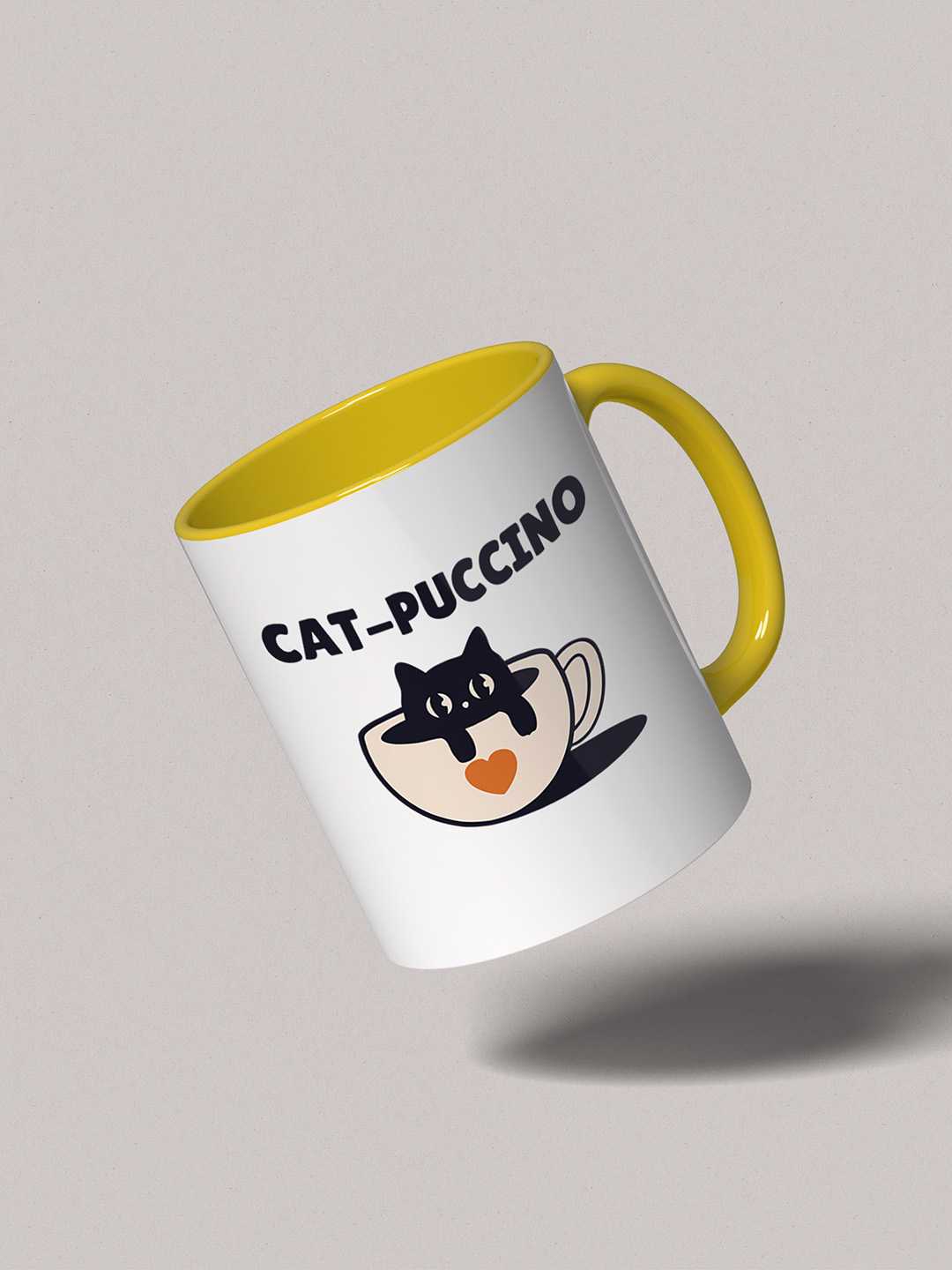 CAT-PUCCINO Graphic Printed Ceramic Mug