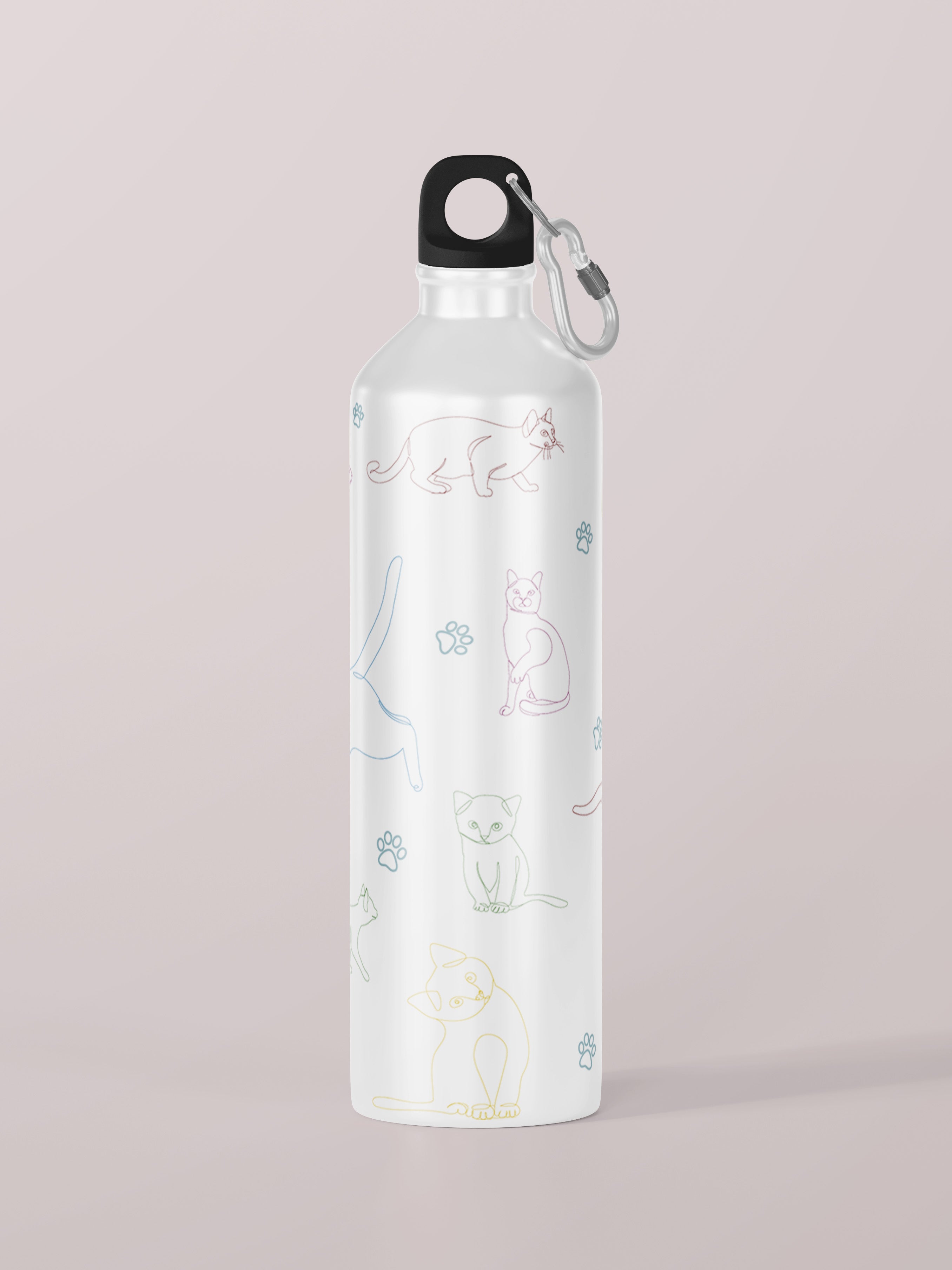 Cat Pattern Graphic Metal Bottle