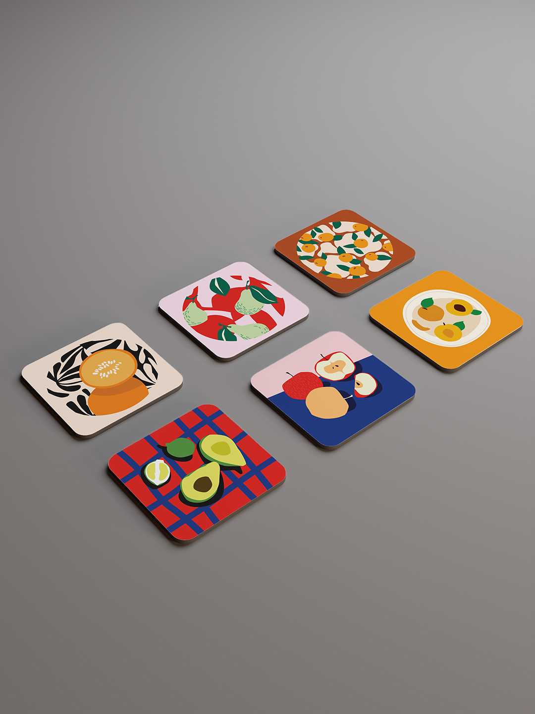 Fruitopia Graphic Coasters - Pack of 6