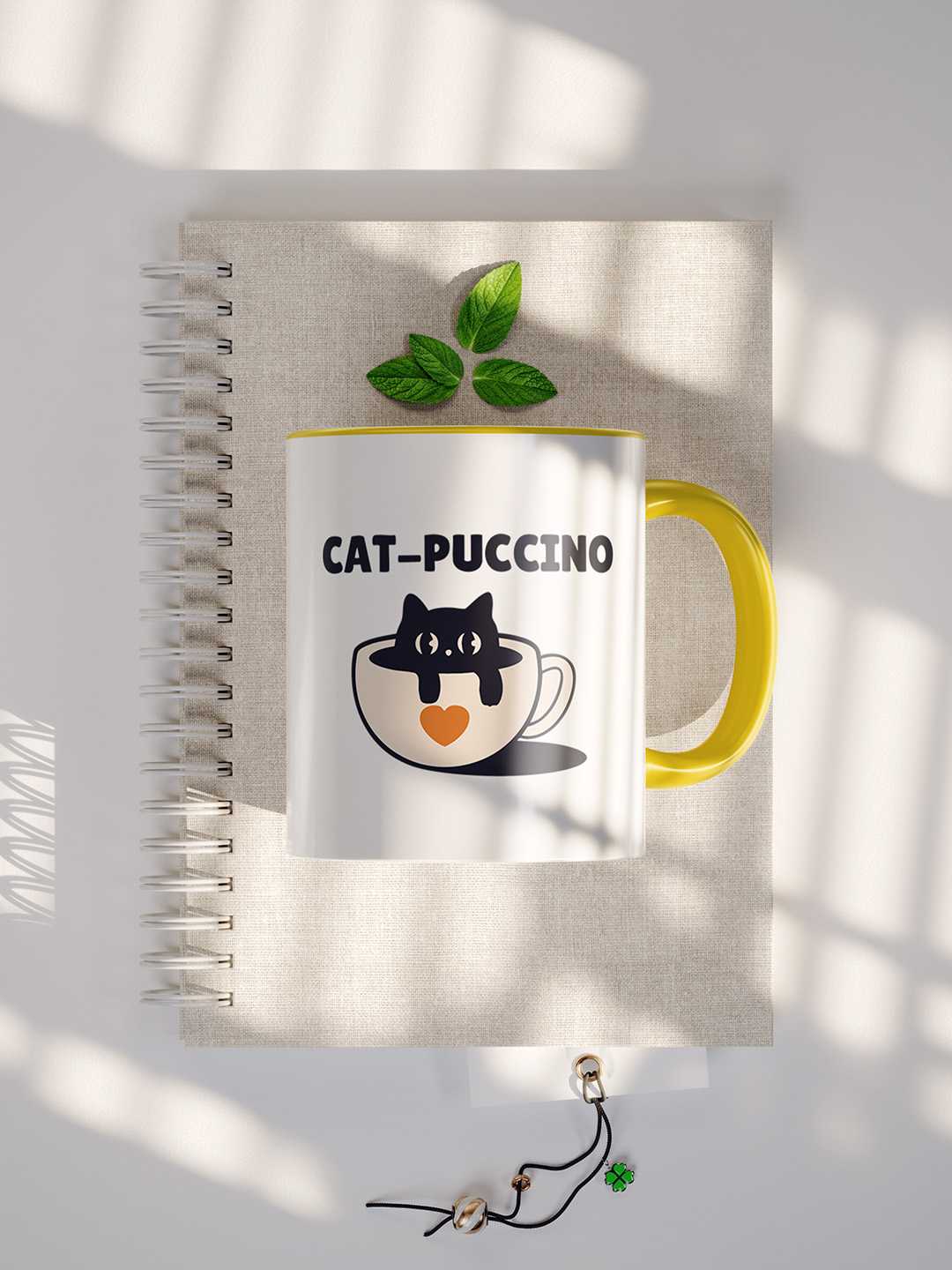 CAT-PUCCINO Graphic Printed Ceramic Mug