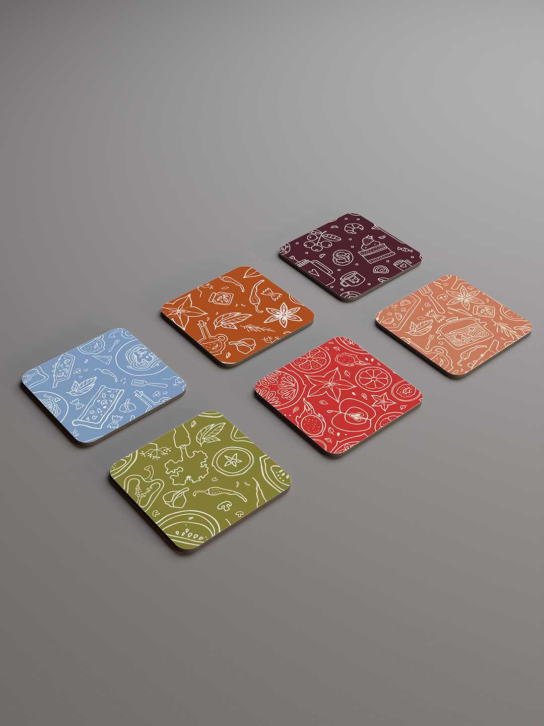 Whimsy Kitchen Graphic Coasters - Pack of 6