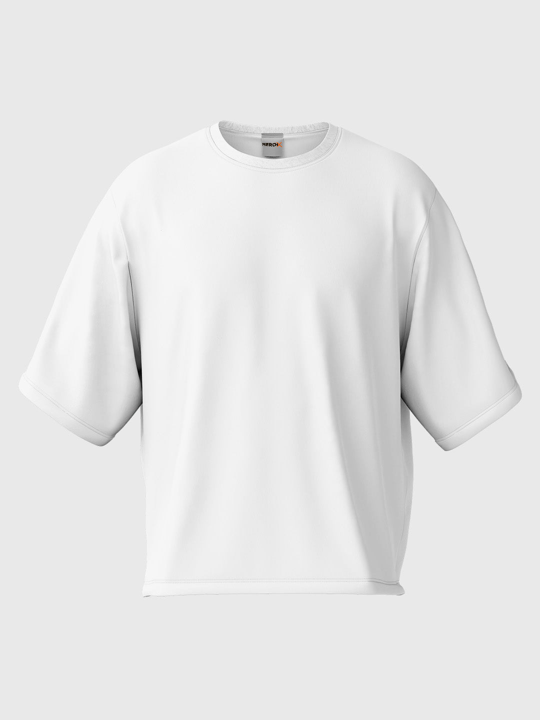 White Solid Oversized Tee