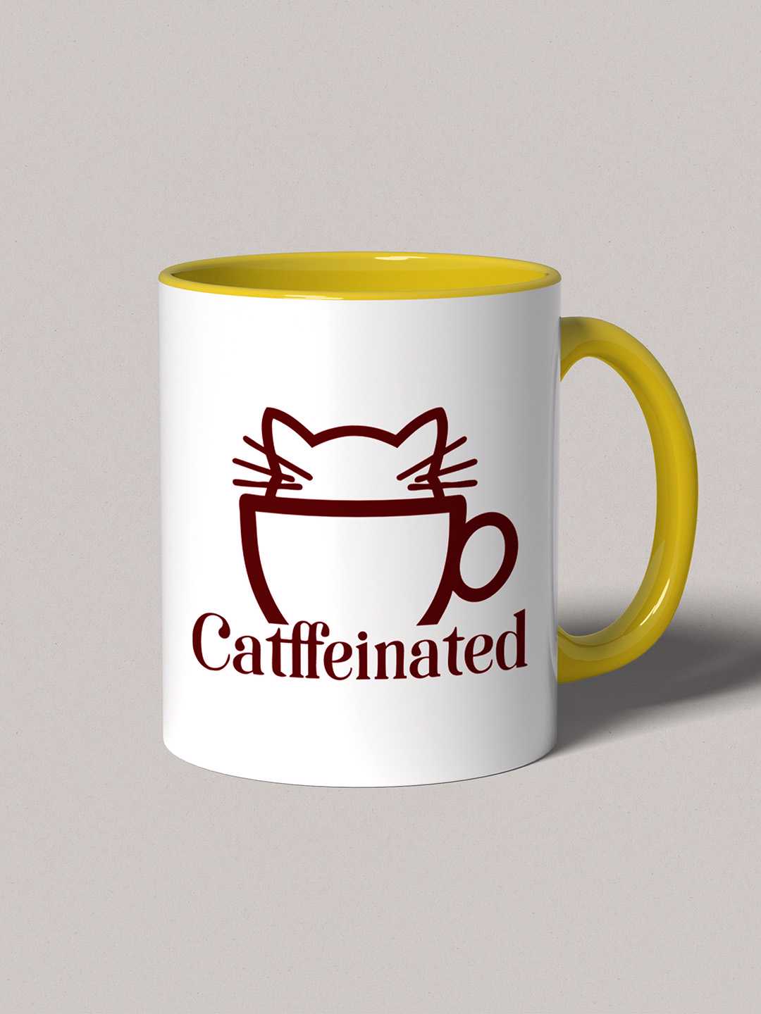 CATFFEINATED Graphic Printed Ceramic Mug