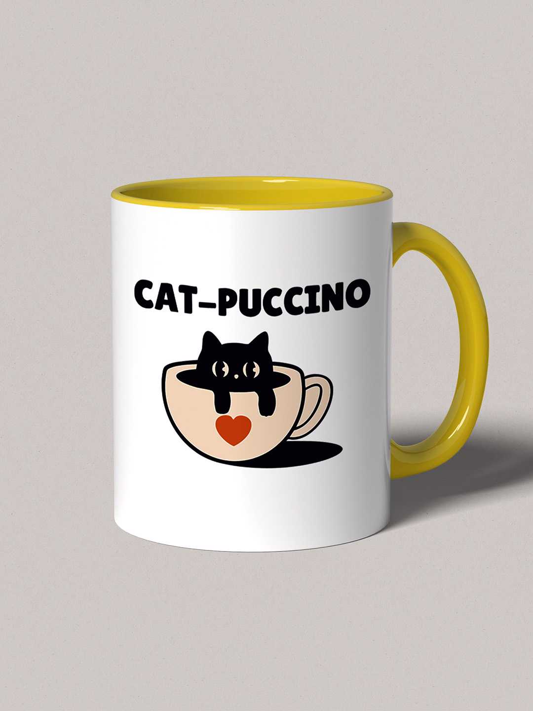 CAT-PUCCINO Graphic Printed Ceramic Mug