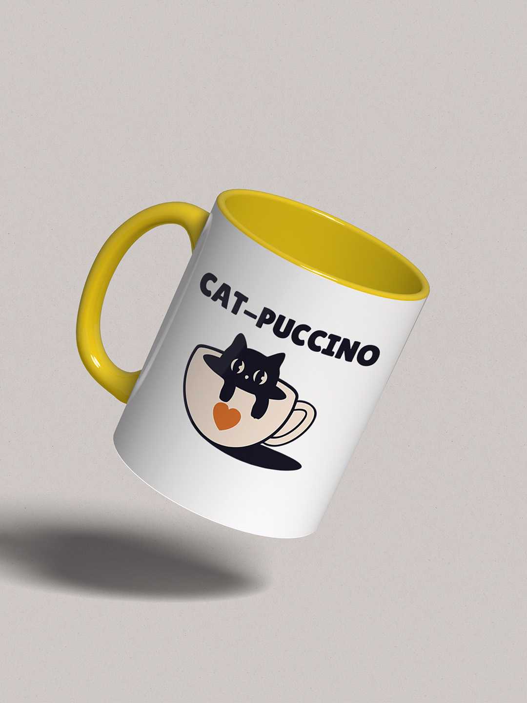 CAT-PUCCINO Graphic Printed Ceramic Mug