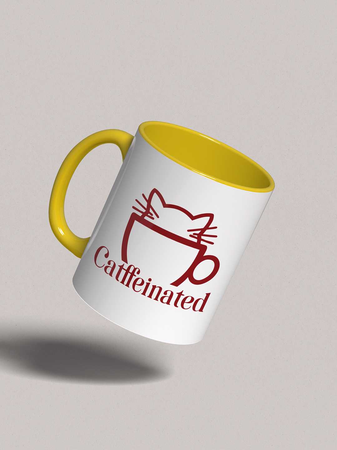 CATFFEINATED Graphic Printed Ceramic Mug