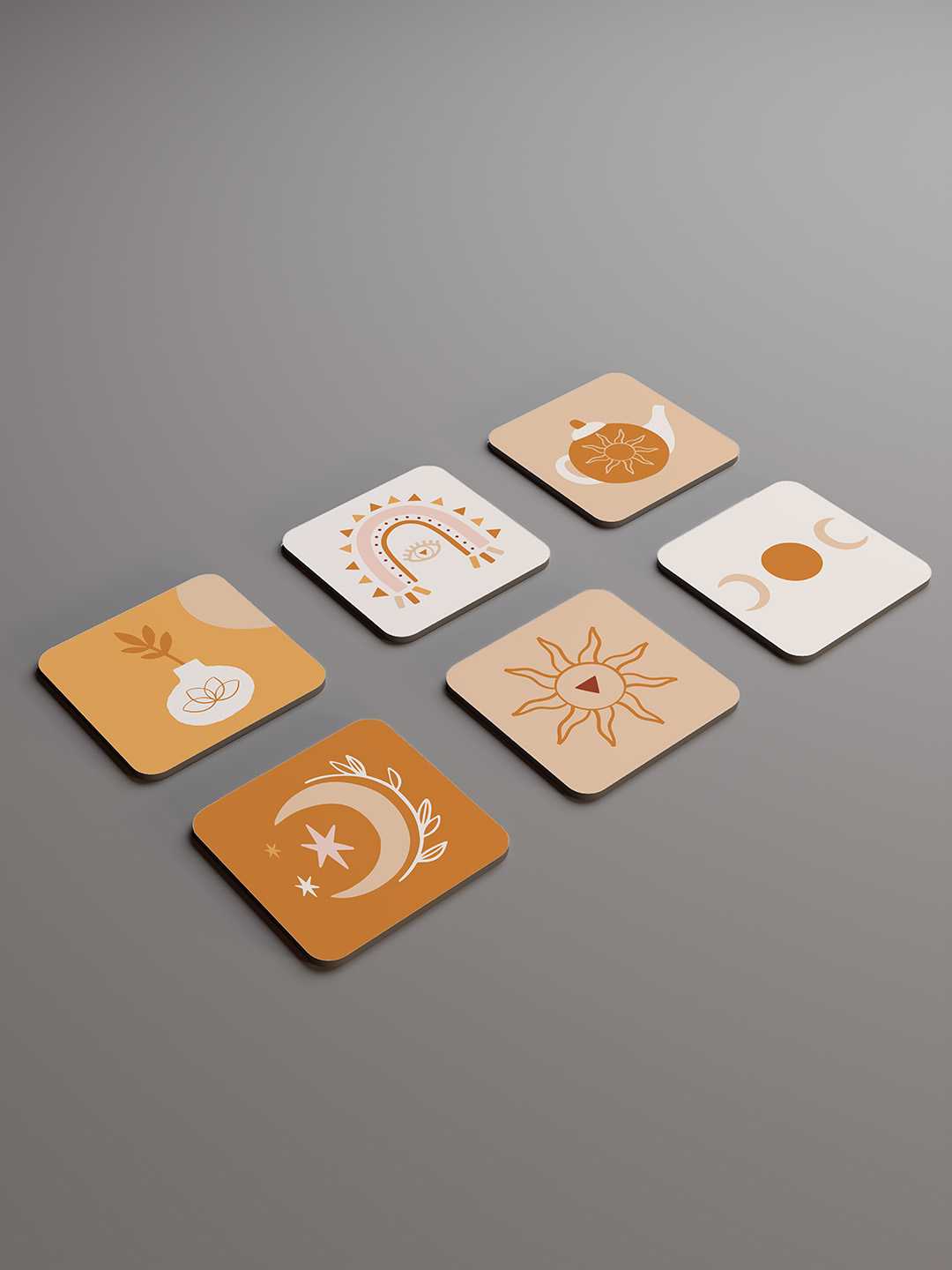 Aura and Earth Art Graphic Coasters - Pack of 6