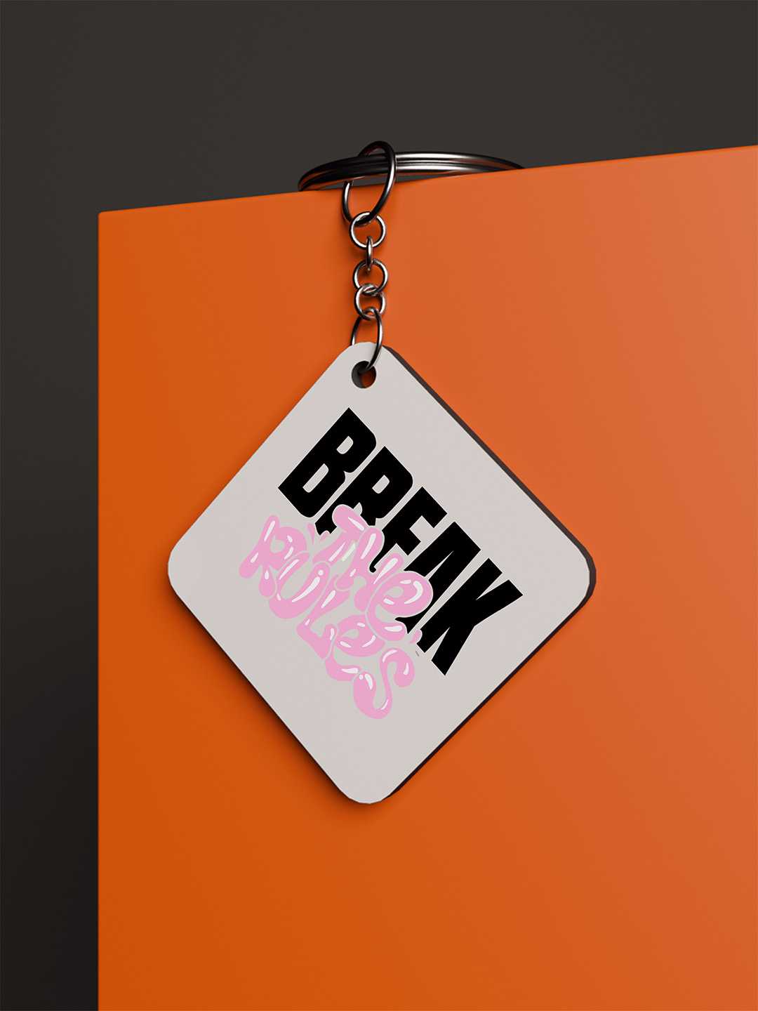 Break the Rules Graphic Keychain
