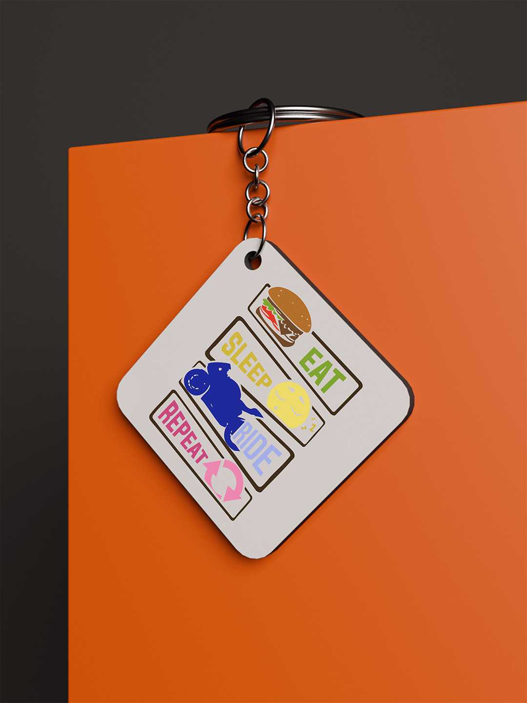 Eat.Sleep.Ride.Repeat Graphic Keychain
