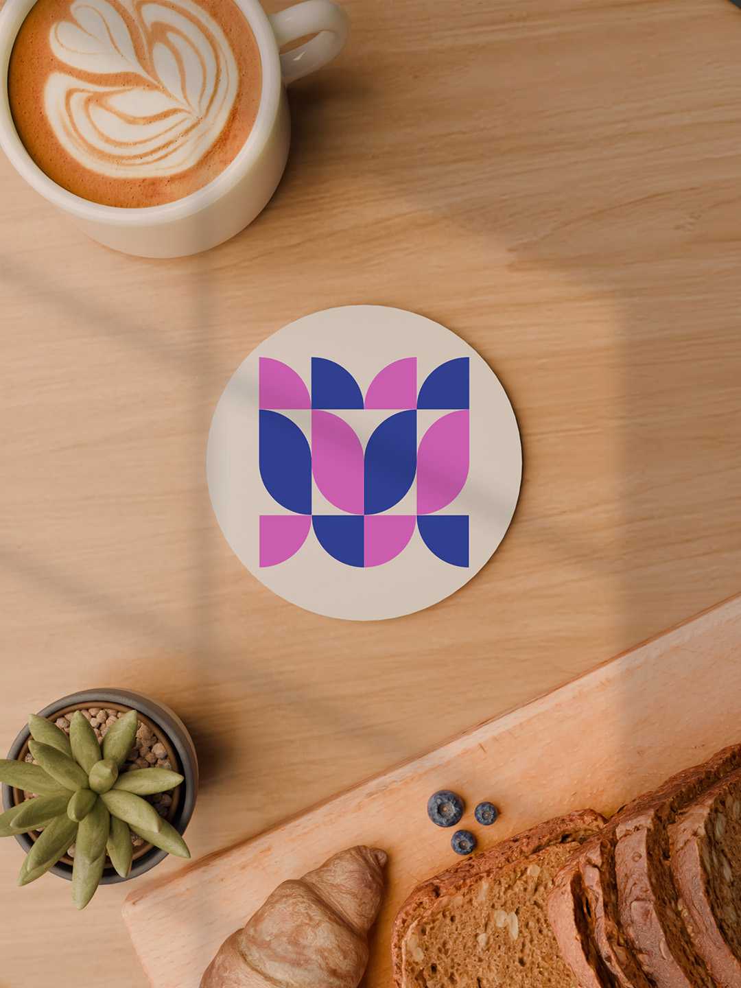 Geo Floral Graphic Coasters - Pack of 6