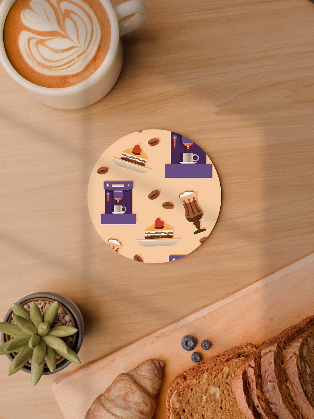 Brew & Bakery Graphic Coasters - Pack of 6