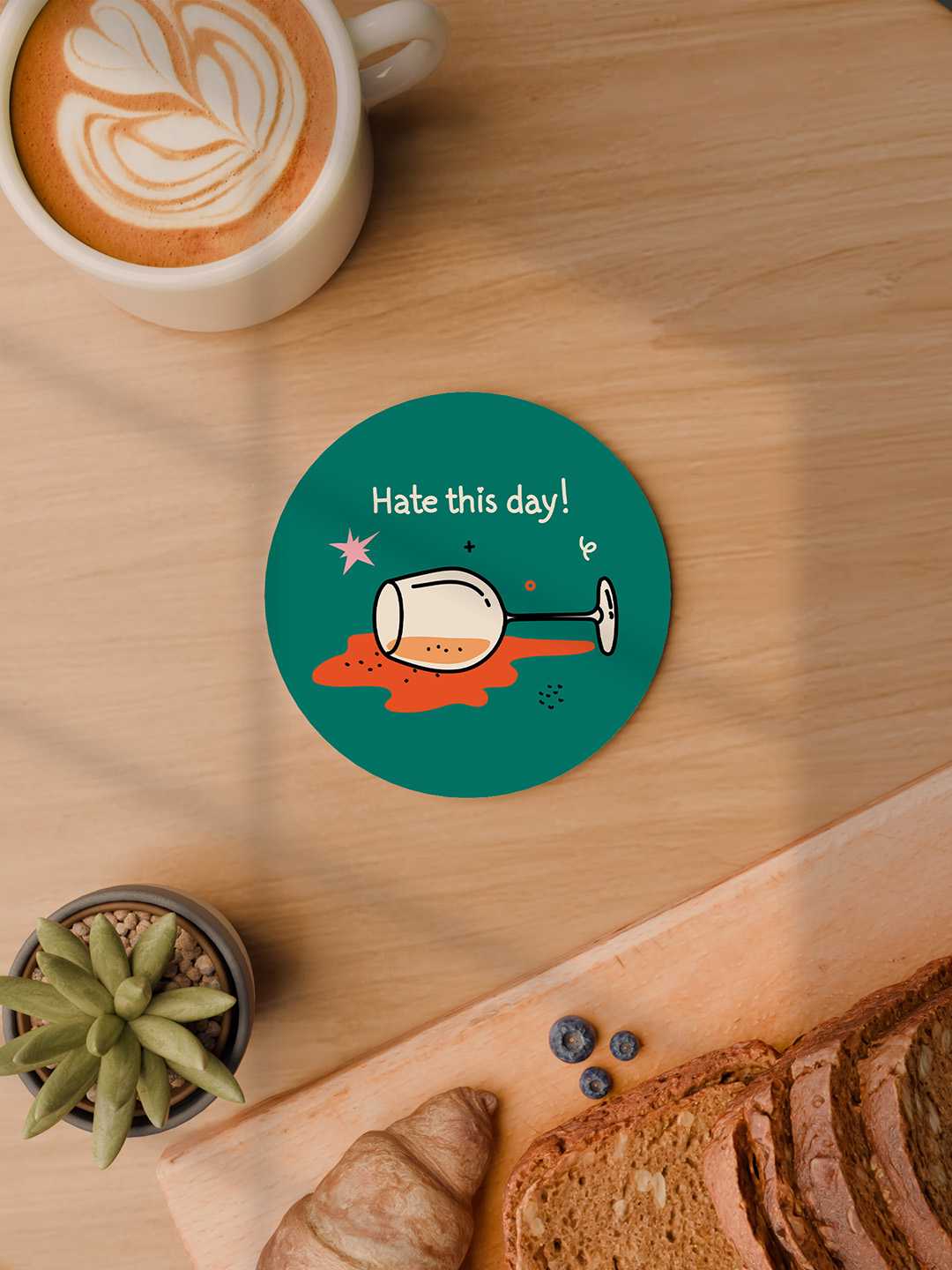 Wine and Dine Graphic Coasters - Pack of 6