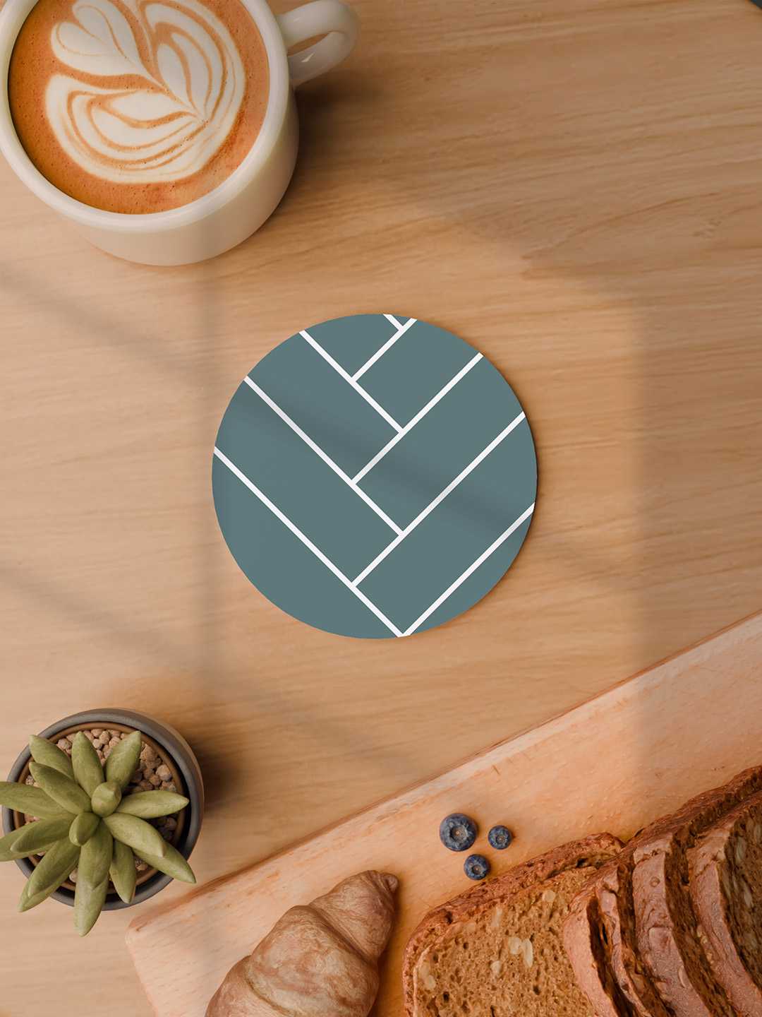 Pastel Geometry Art Graphic Coasters - Pack of 6