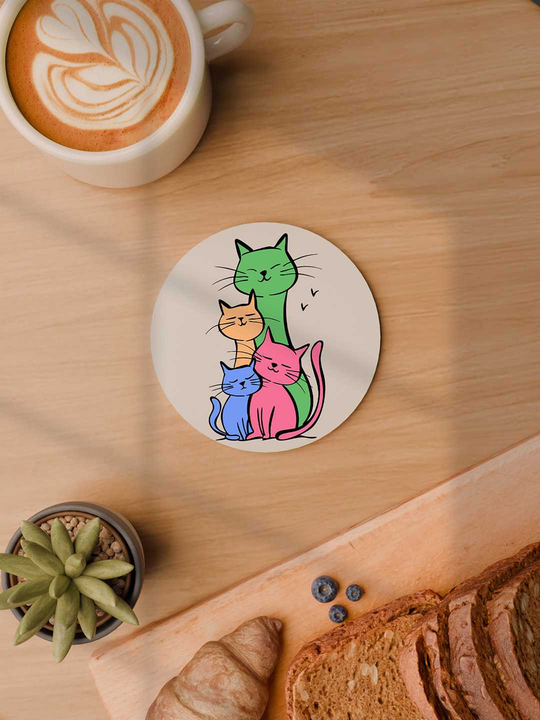 Cats Graphic Coasters - Pack of 6